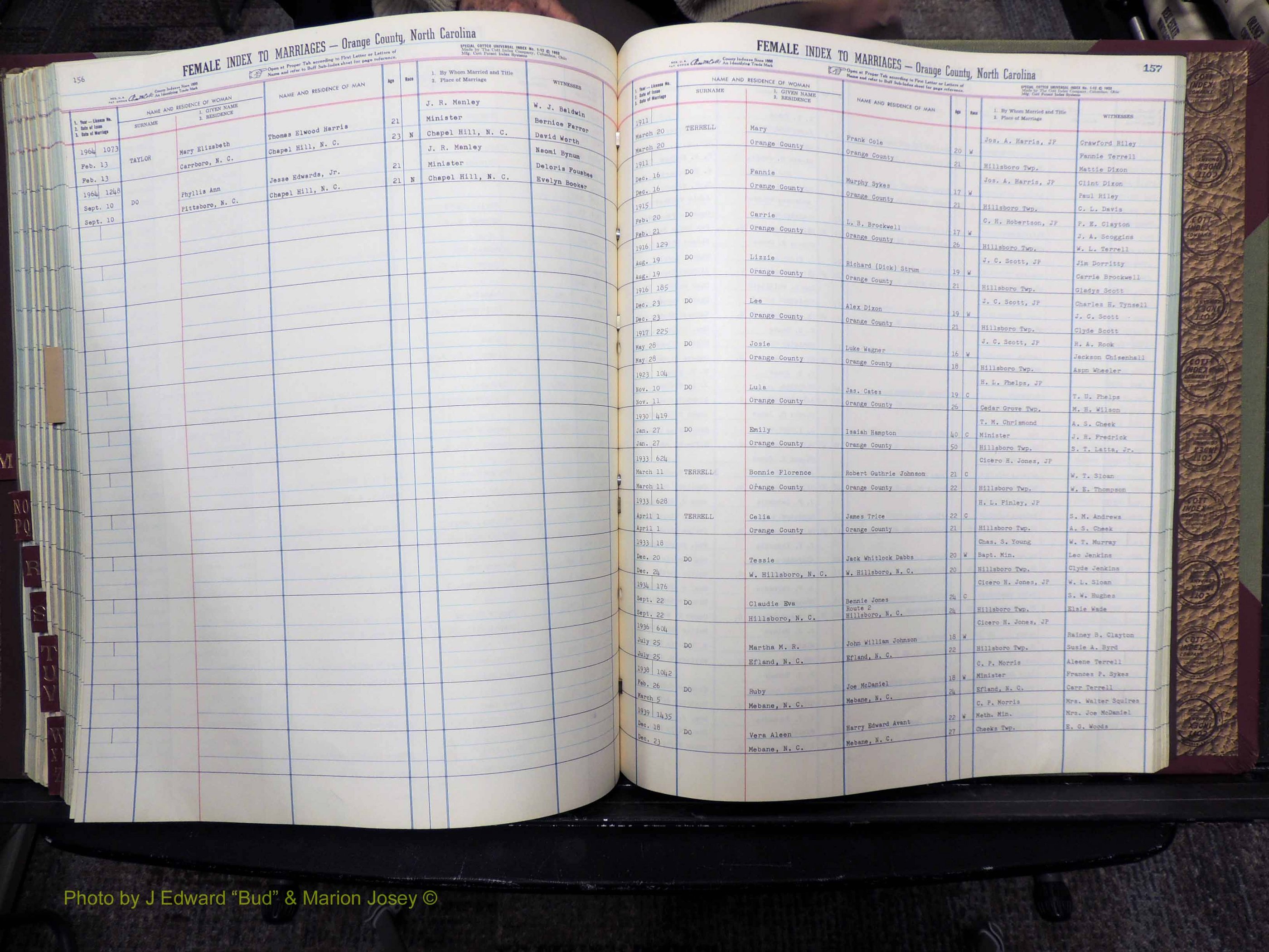 Orange Co, NC, Marriages, Female Index, M-Z, 1911-1964 (270).JPG