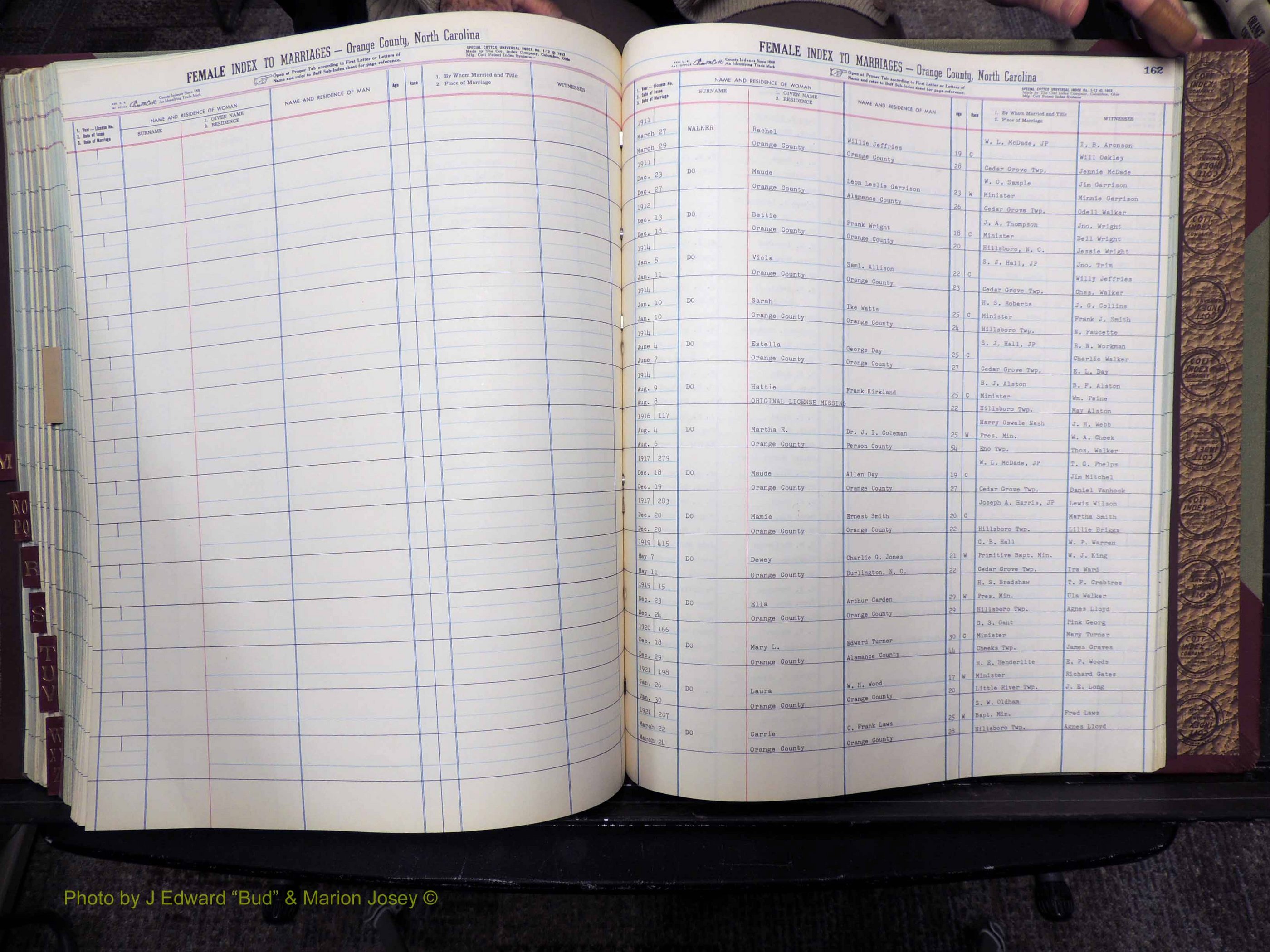 Orange Co, NC, Marriages, Female Index, M-Z, 1911-1964 (283).JPG
