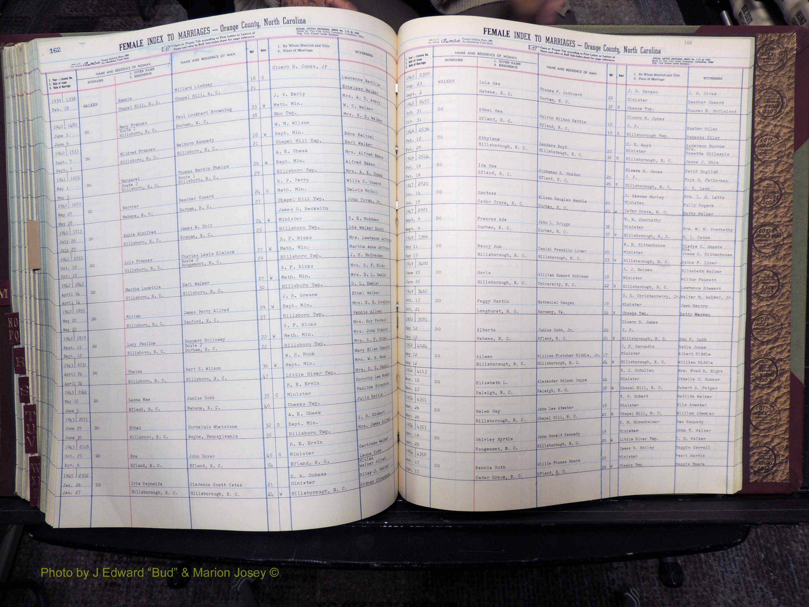 Orange Co, NC, Marriages, Female Index, M-Z, 1911-1964 (285).JPG