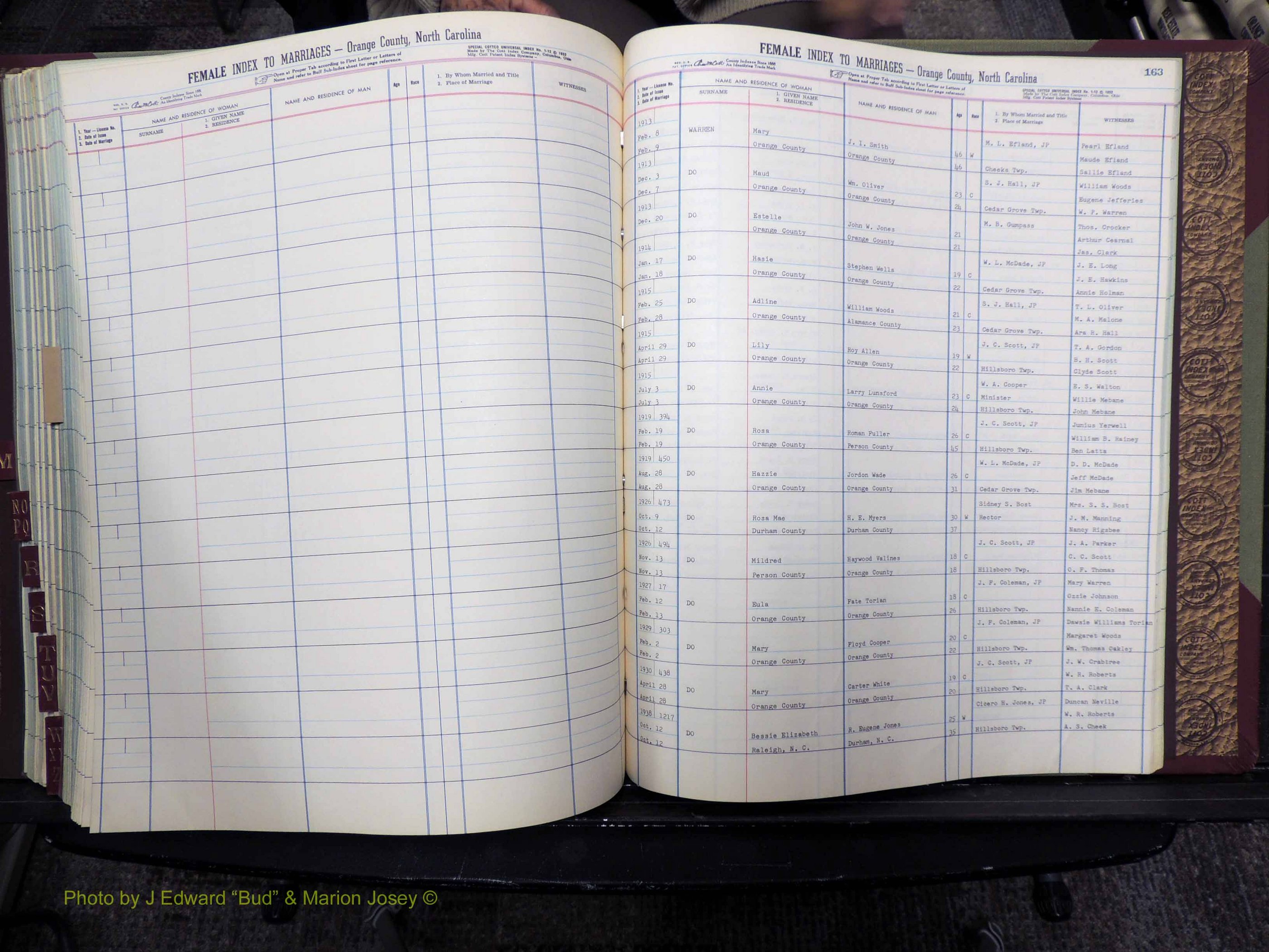Orange Co, NC, Marriages, Female Index, M-Z, 1911-1964 (287).JPG