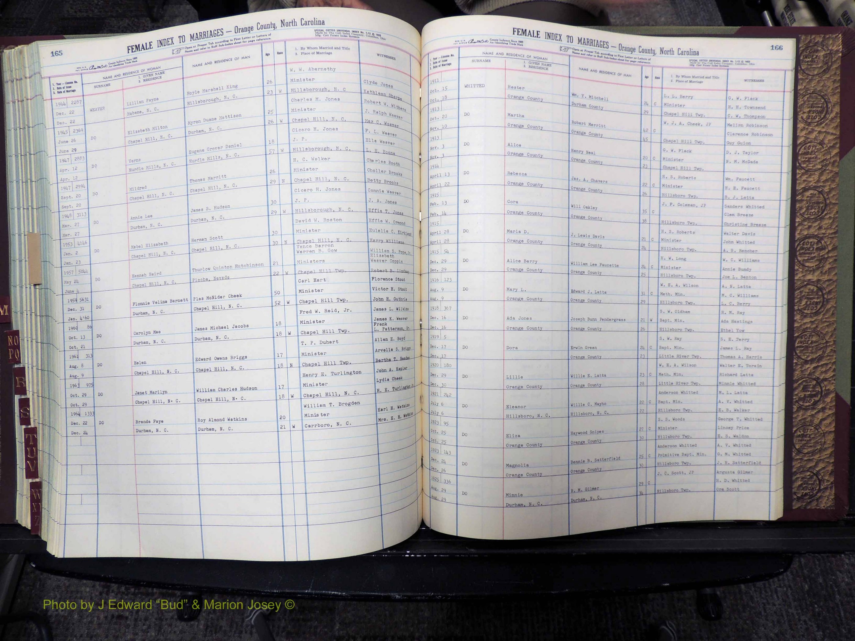 Orange Co, NC, Marriages, Female Index, M-Z, 1911-1964 (290).JPG