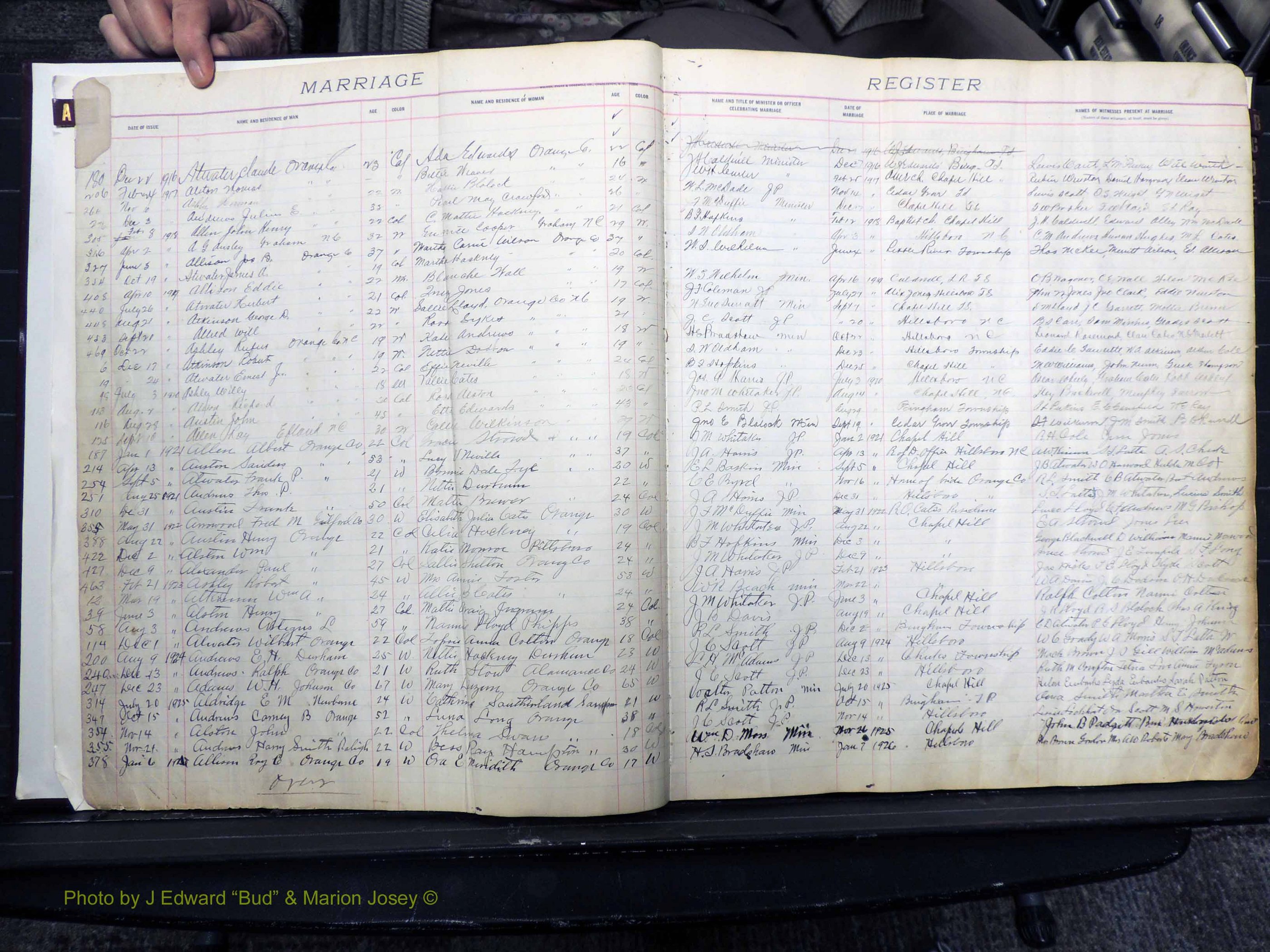 Orange Co, NC, Marriages, Male, 1916-1943 (101).JPG