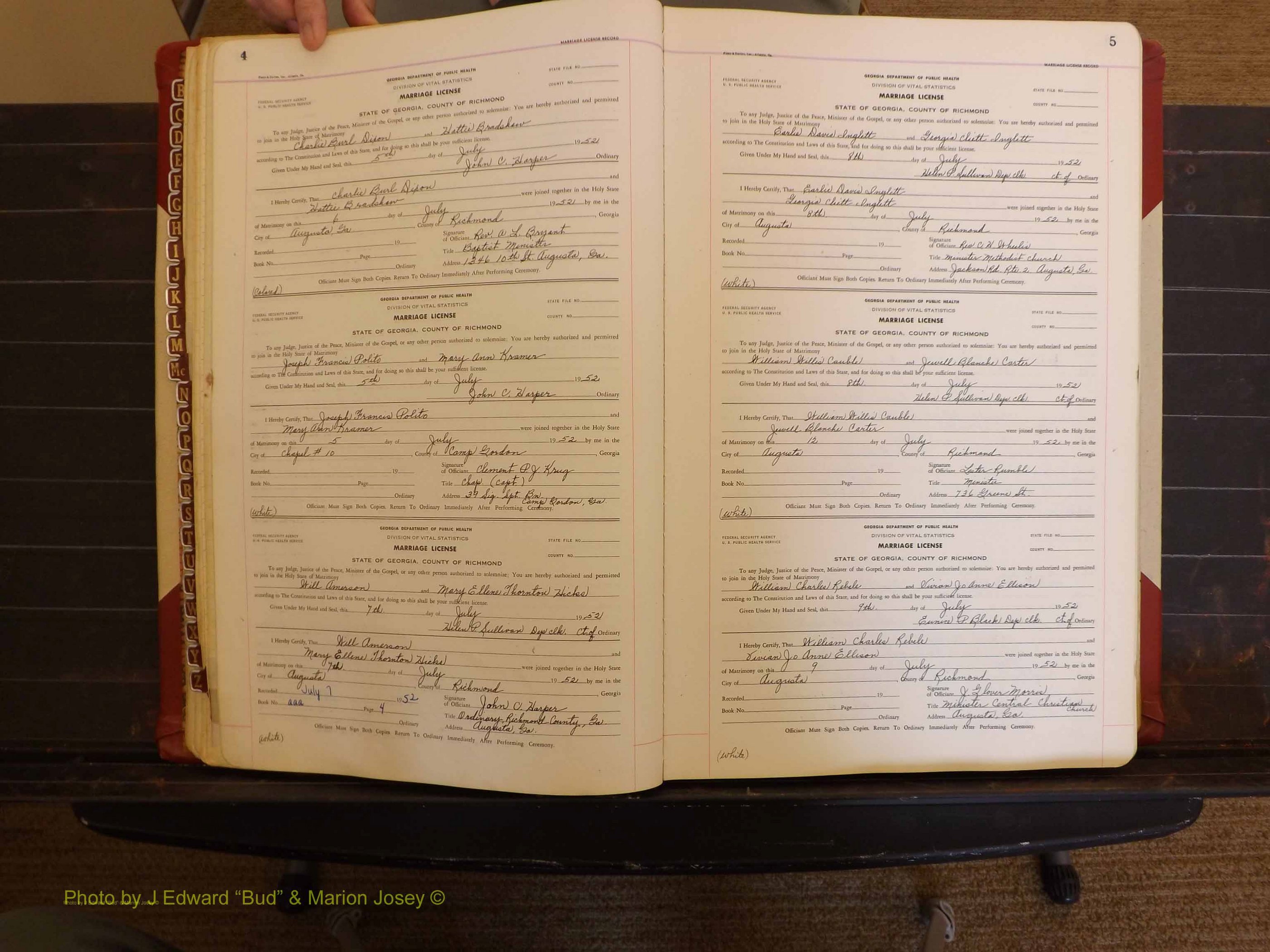 Richmond Marriages, AAA, 1952-1953 P 004-005.JPG