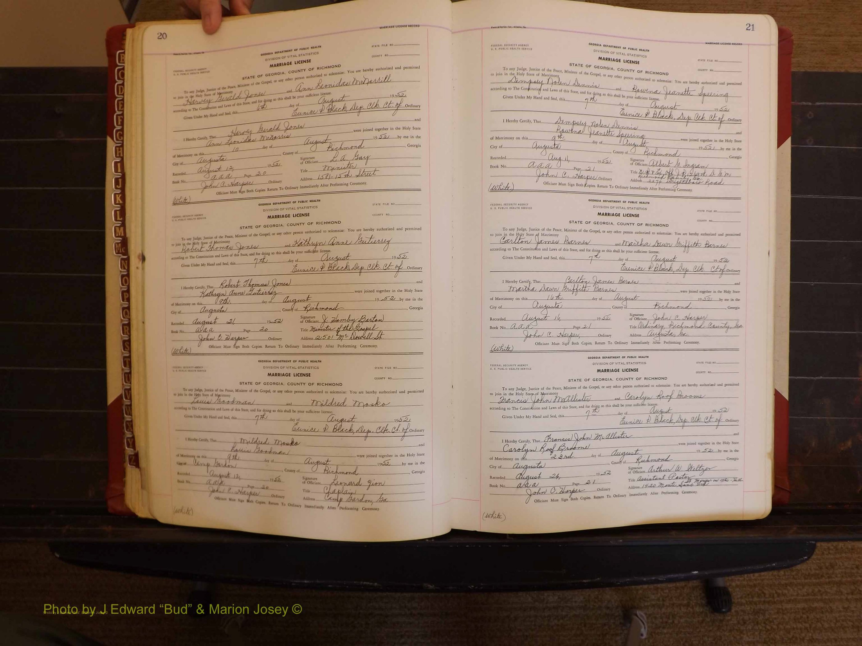 Richmond Marriages, AAA, 1952-1953 P 020-021.JPG