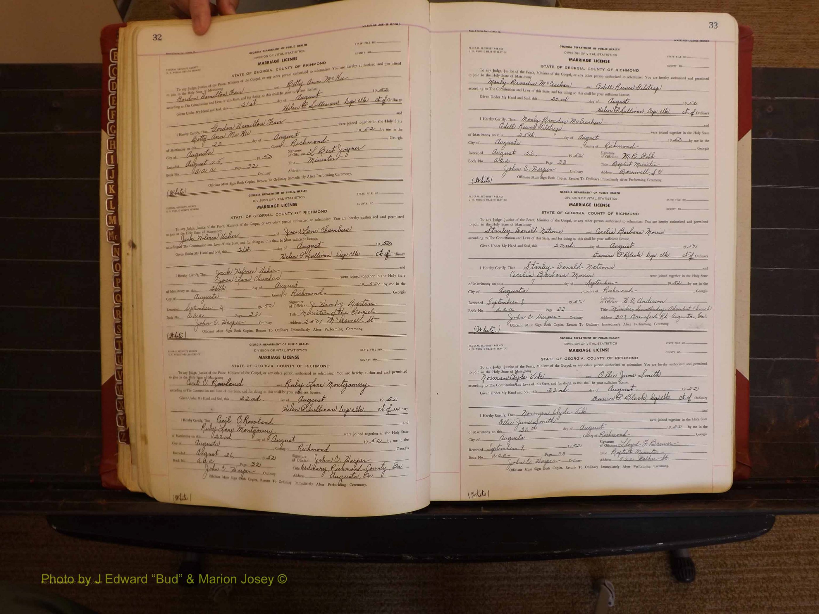 Richmond Marriages, AAA, 1952-1953 P 032-033.JPG