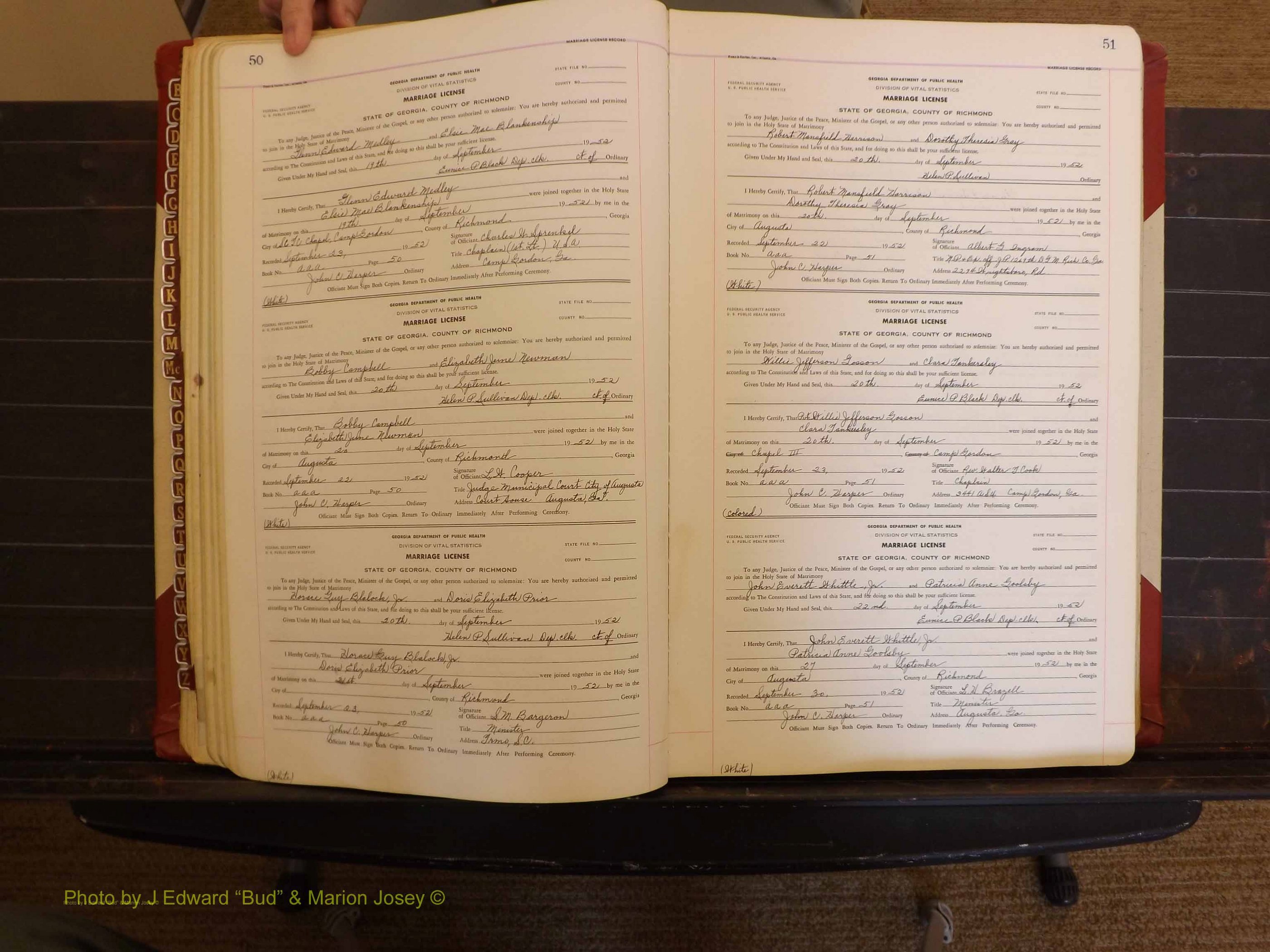 Richmond Marriages, AAA, 1952-1953 P 050-051.JPG