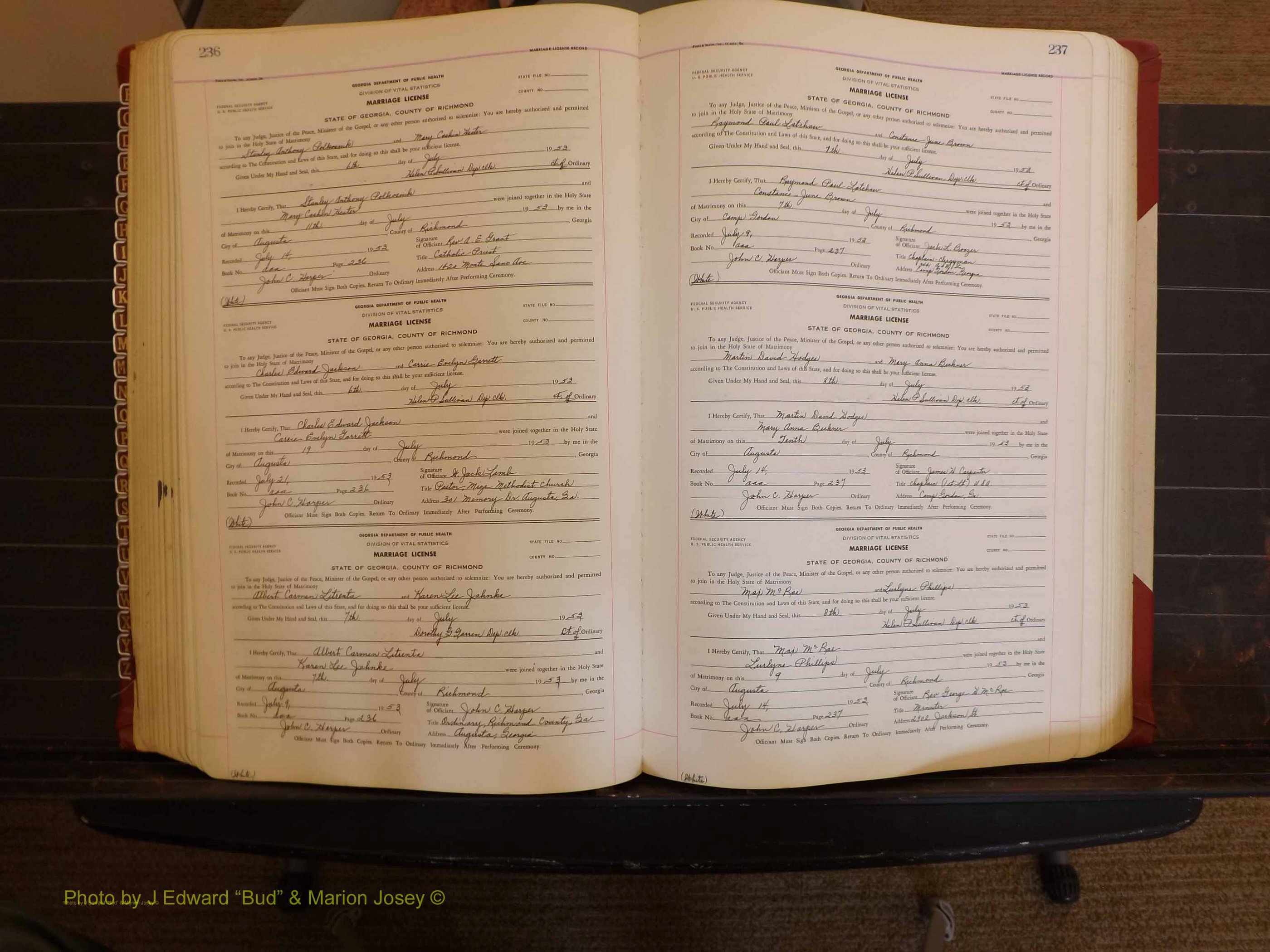 Richmond Marriages, AAA, 1952-1953 P 236-237.JPG