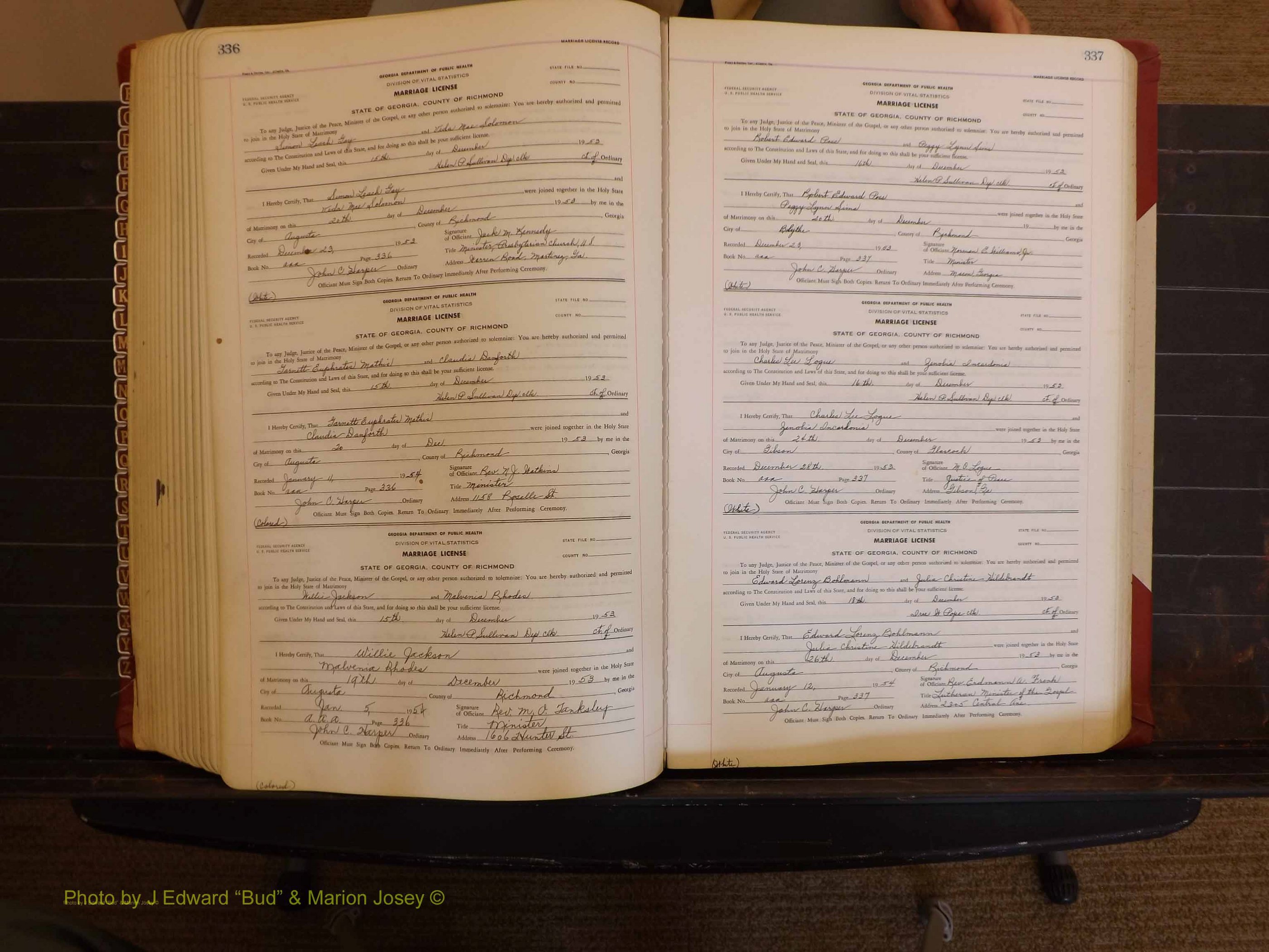 Richmond Marriages, AAA, 1952-1953 P 336-337.JPG