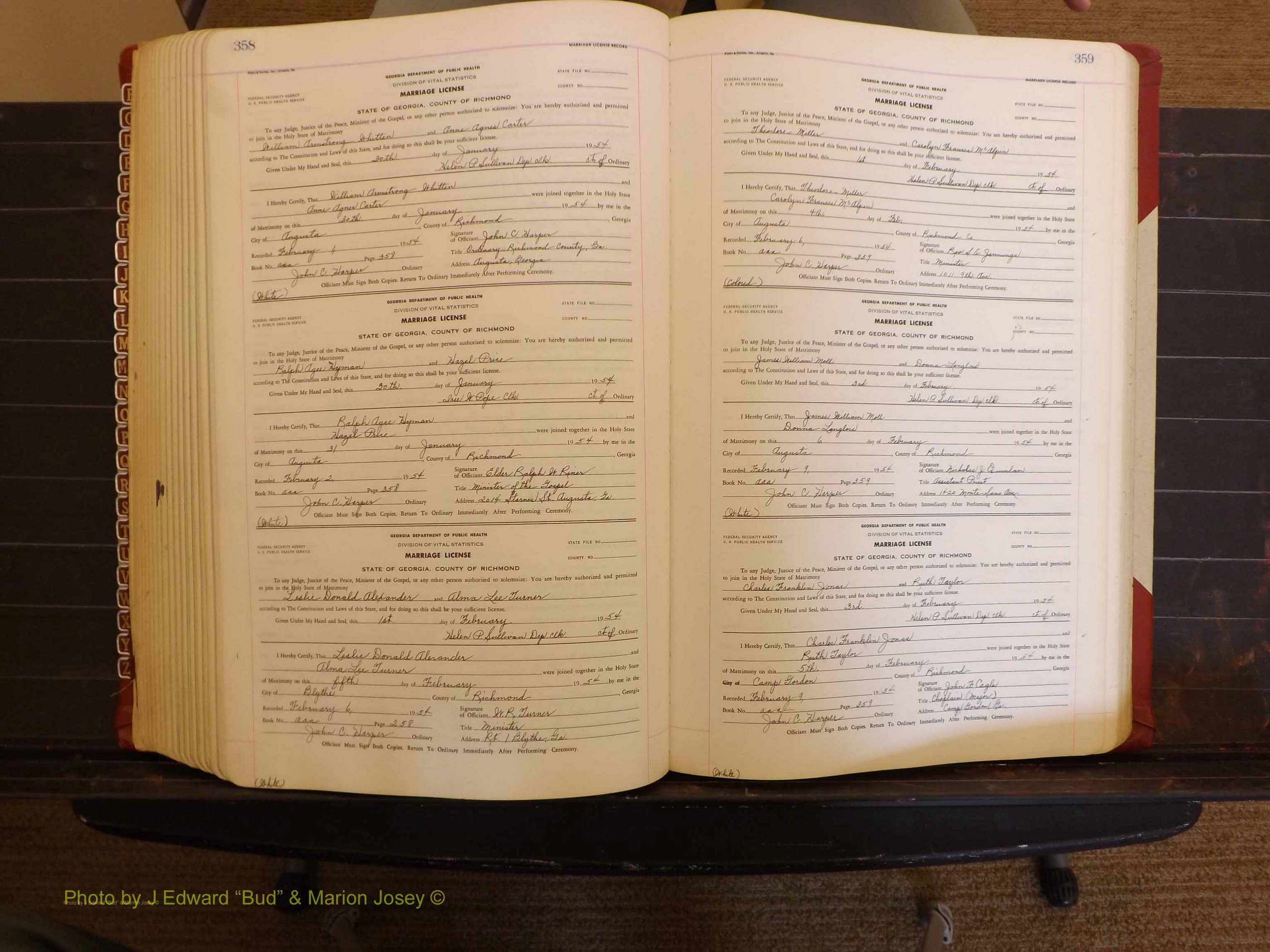Richmond Marriages, AAA, 1952-1953 P 358-359.JPG