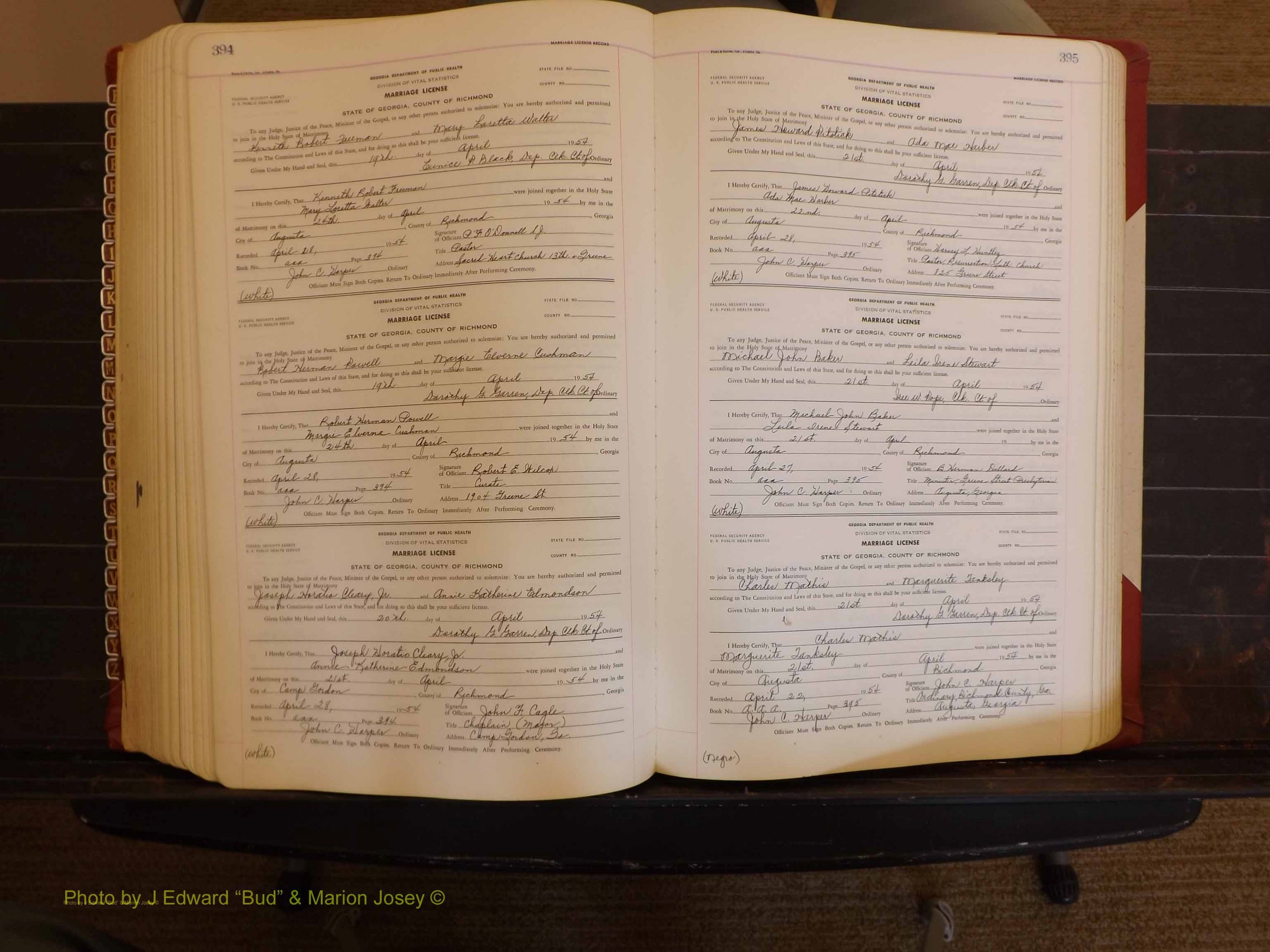 Richmond Marriages, AAA, 1952-1953 P 394-395.JPG