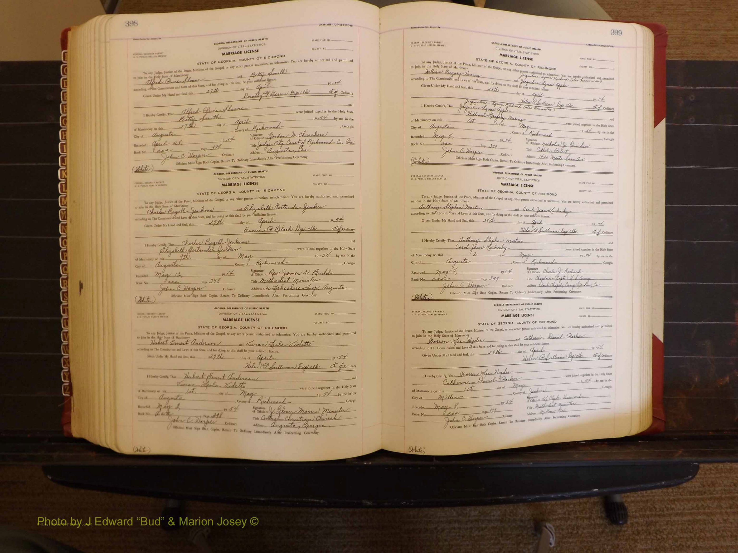 Richmond Marriages, AAA, 1952-1953 P 398-399.JPG