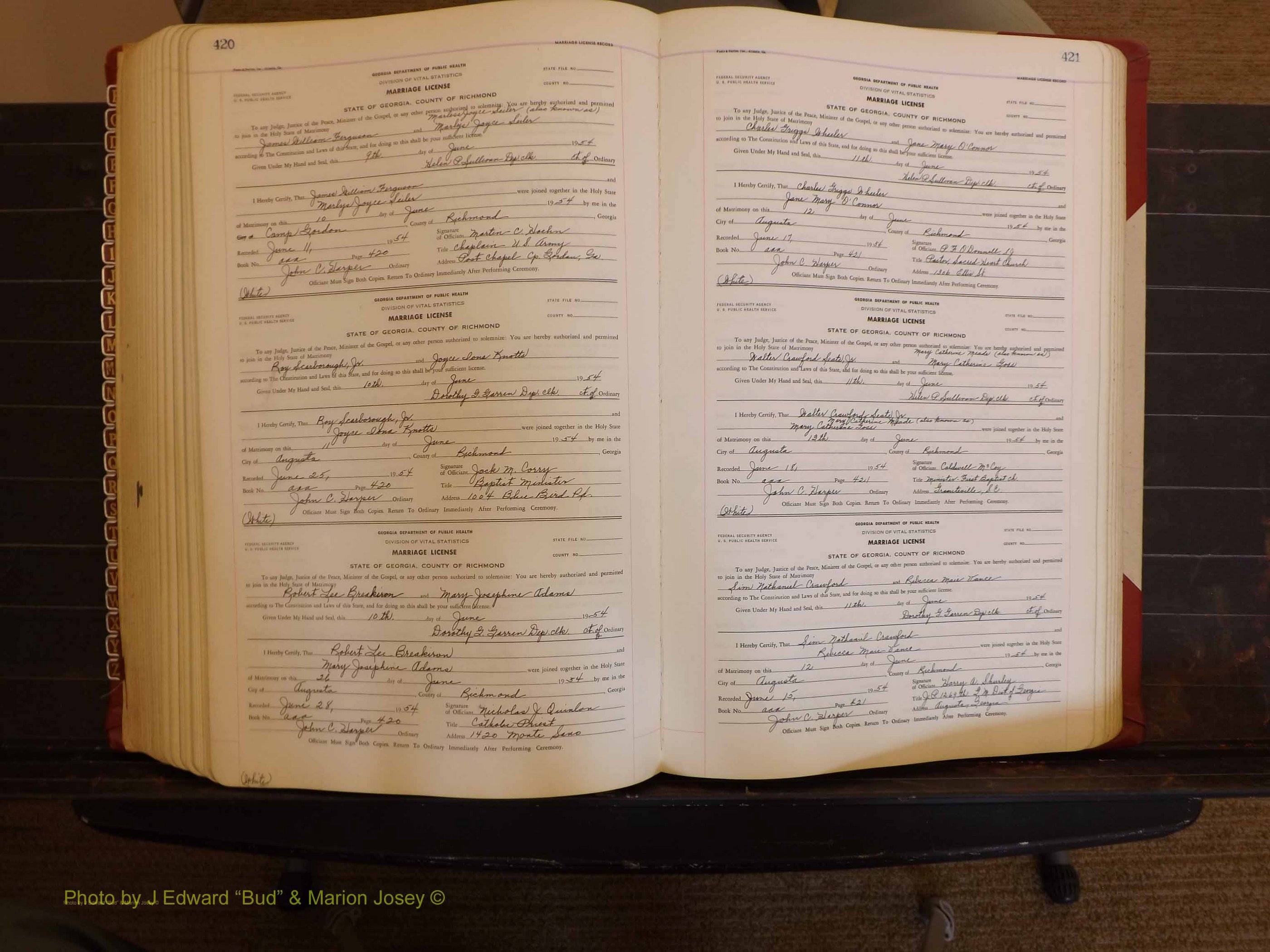 Richmond Marriages, AAA, 1952-1953 P 420-421.JPG