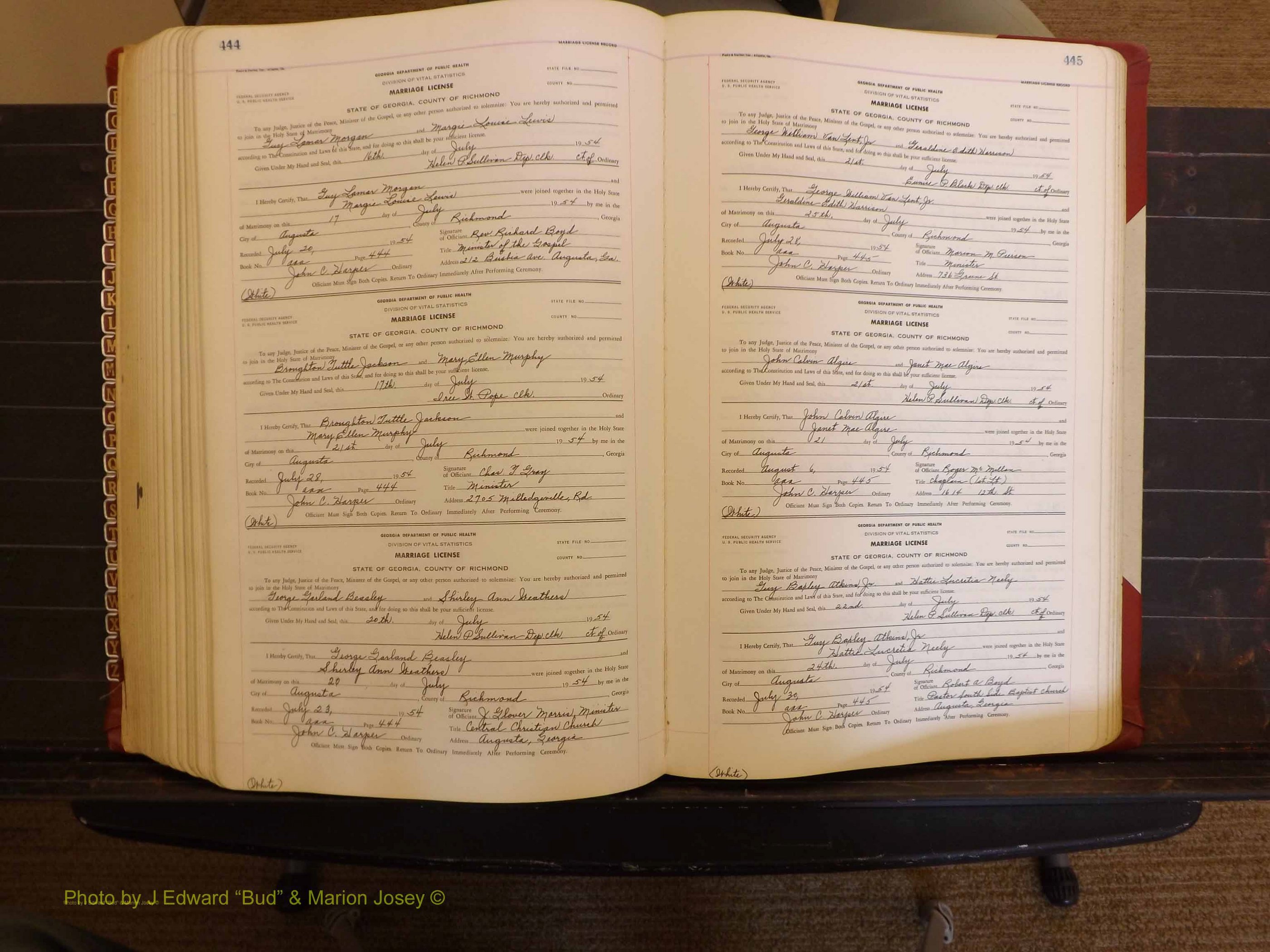 Richmond Marriages, AAA, 1952-1953 P 444-445.JPG