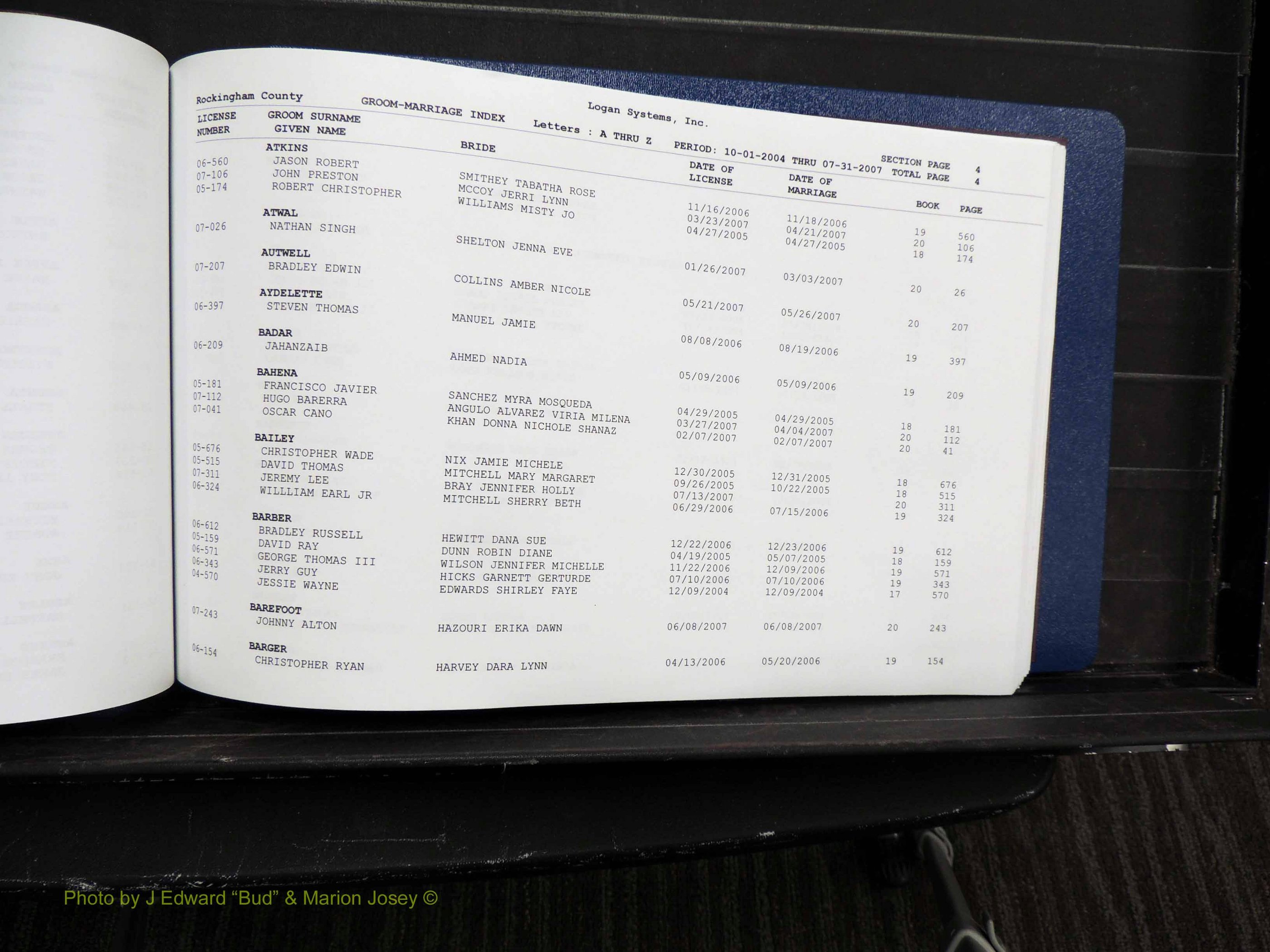 Rockingham Co, NC, Marriages, Male, A-Z, 2004-2012 (106).JPG