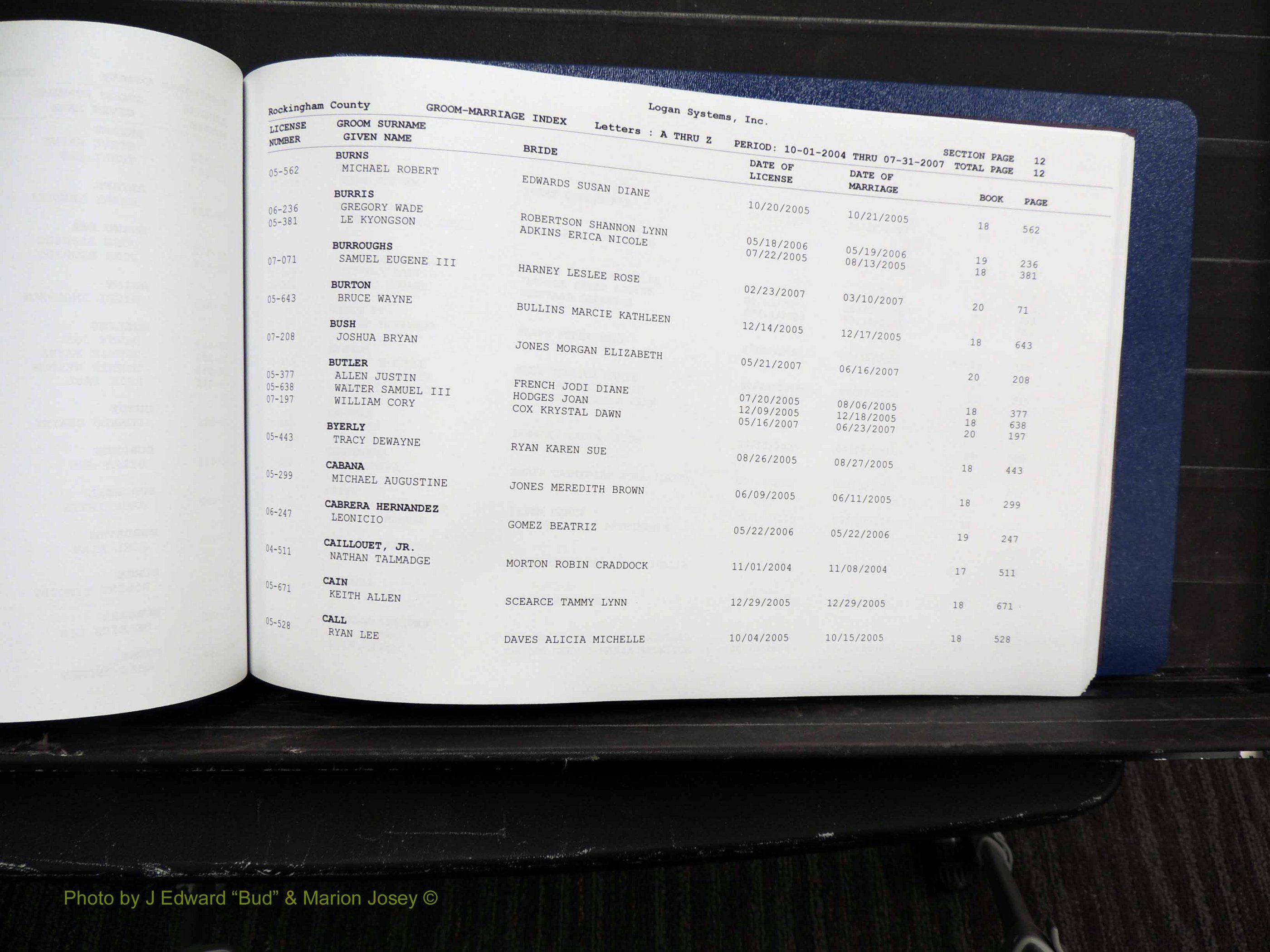 Rockingham Co, NC, Marriages, Male, A-Z, 2004-2012 (114).JPG