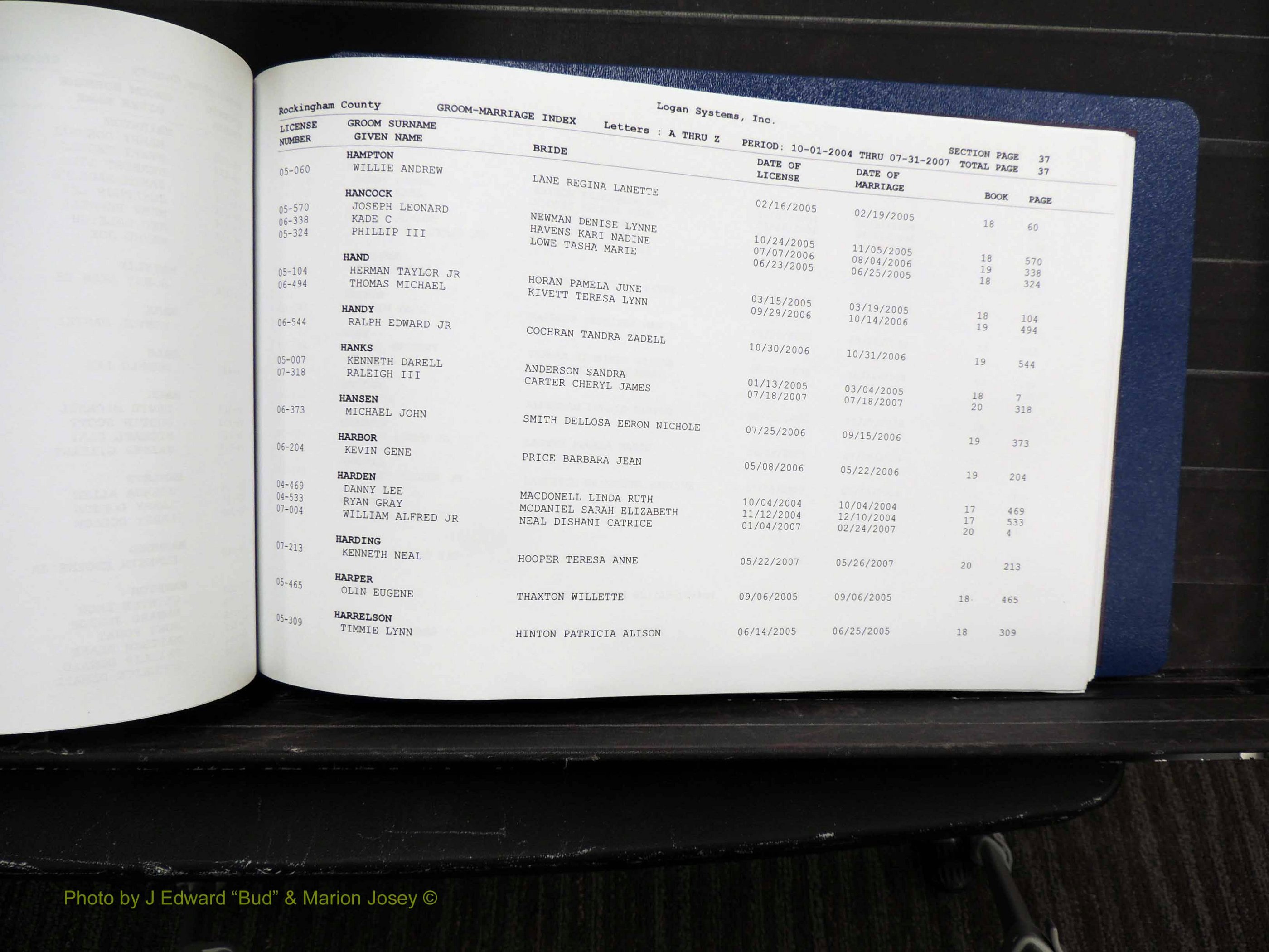 Rockingham Co, NC, Marriages, Male, A-Z, 2004-2012 (139).JPG