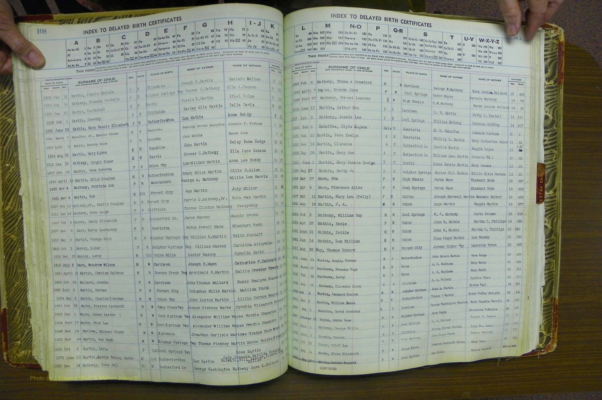Rutherford Co, NC, Births, Delayed (125).JPG