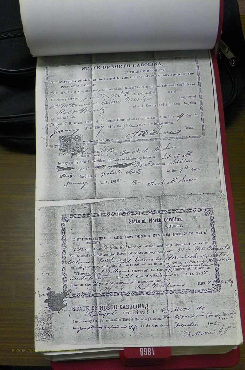Rutherford Co, NC, Marriages 1865 - 1867 (109).JPG
