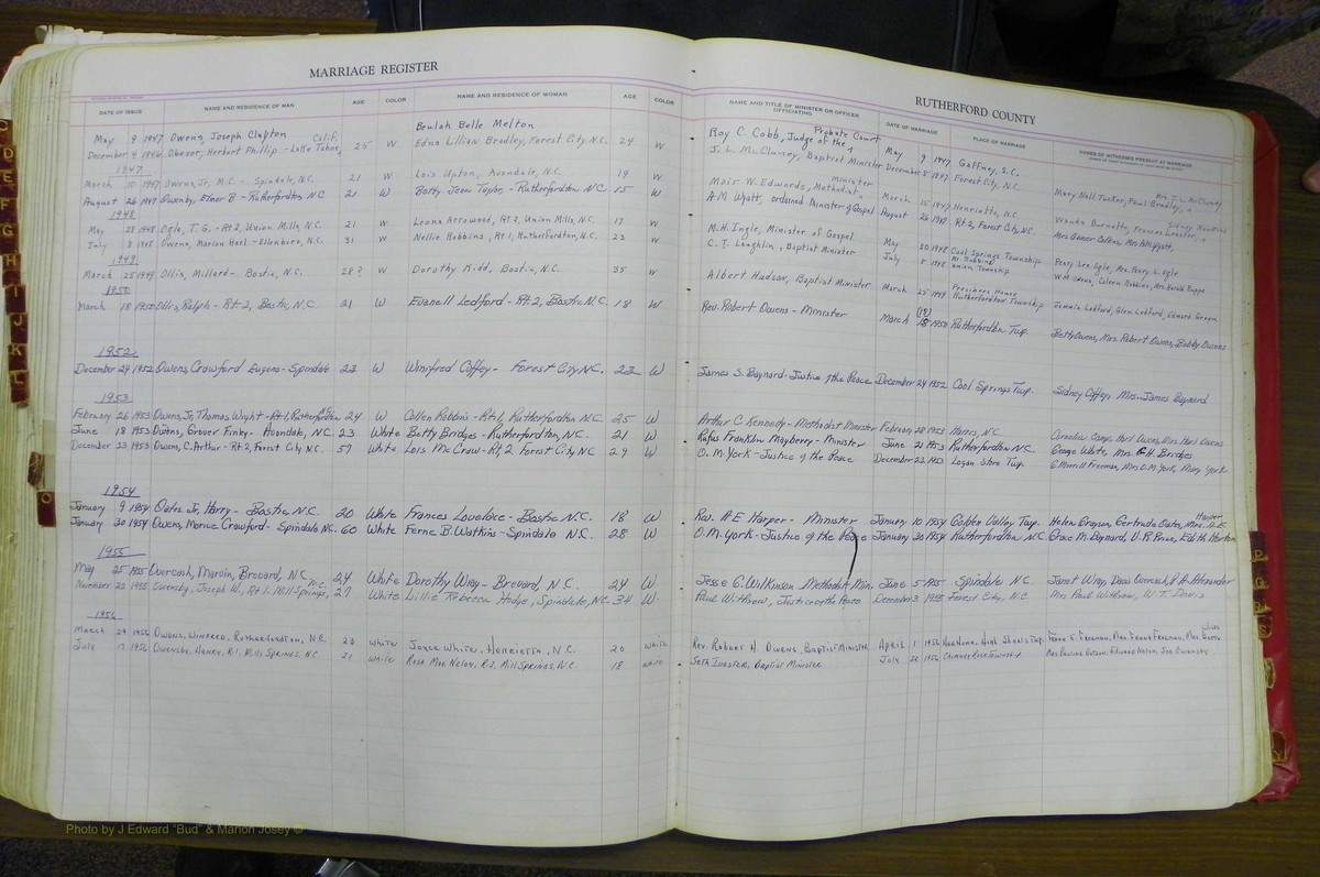 Rutherford Co, NC, Marriages 1925 - 1961 (125).JPG