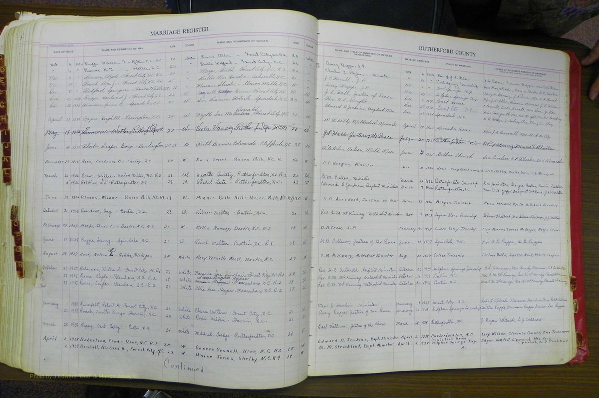 Rutherford Co, NC, Marriages 1925 - 1961 (138).JPG