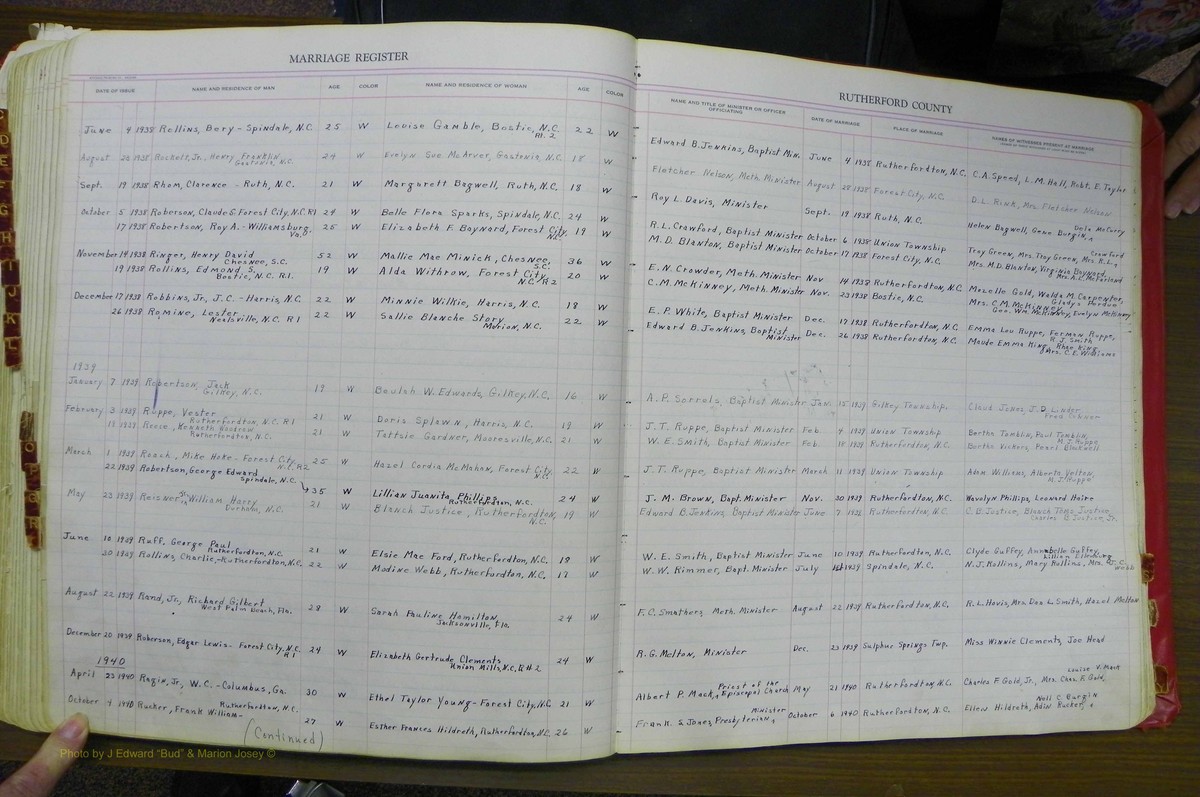 Rutherford Co, NC, Marriages 1925 - 1961 (139).JPG