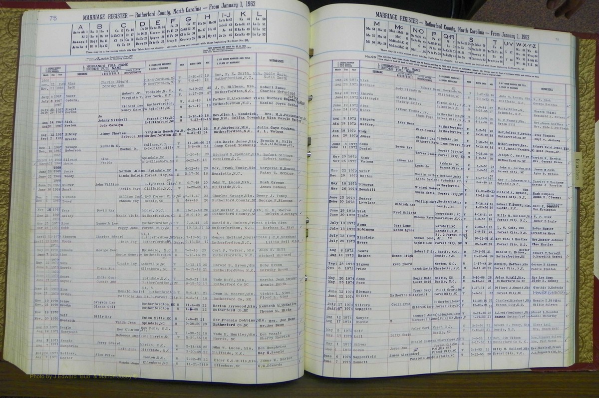 Rutherford Co, NC, Marriages 1962 - 1975, A - Z (119).JPG