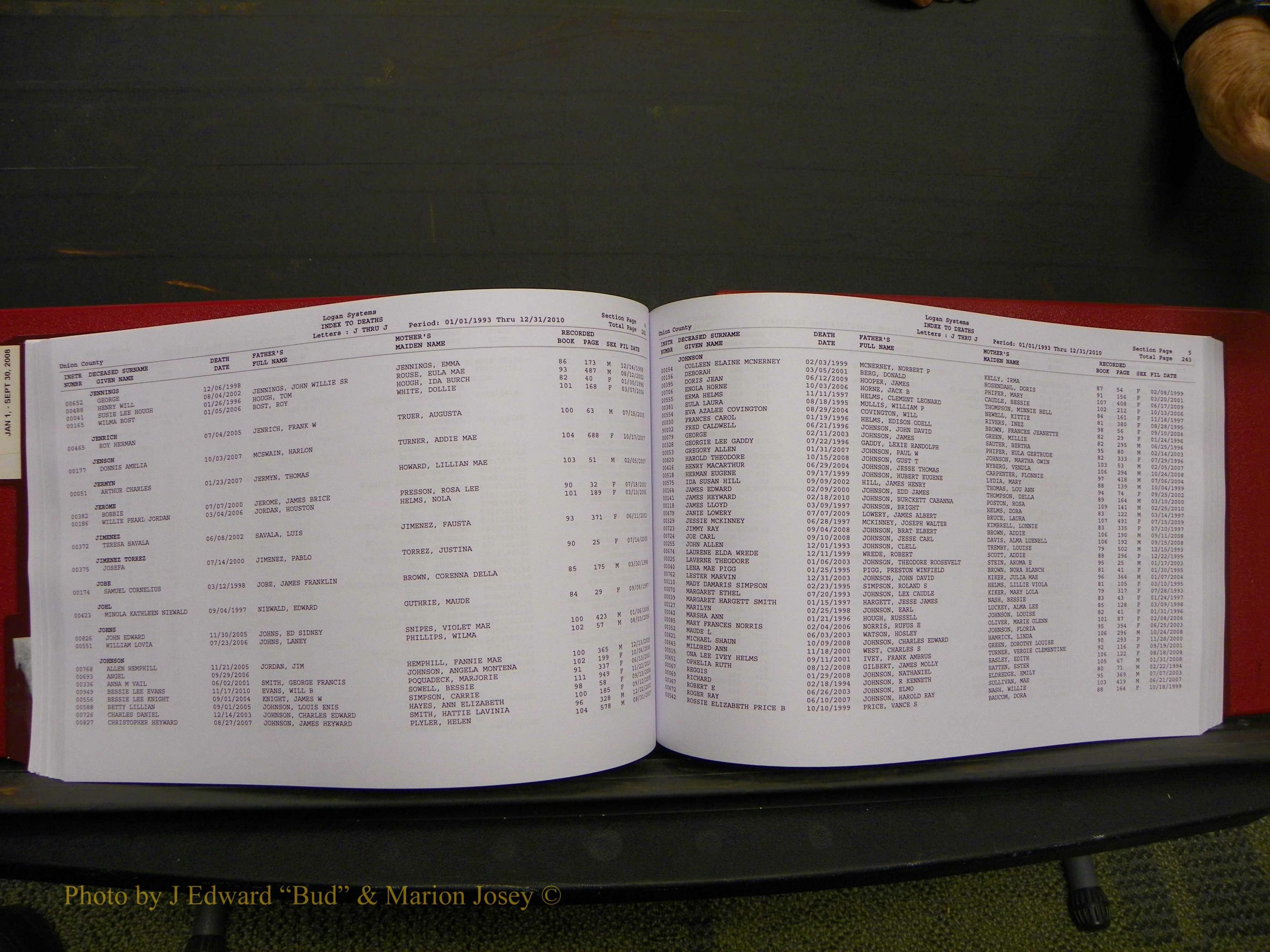 Union Co, NC Deaths, A-Z, 1993-2010 (140).JPG