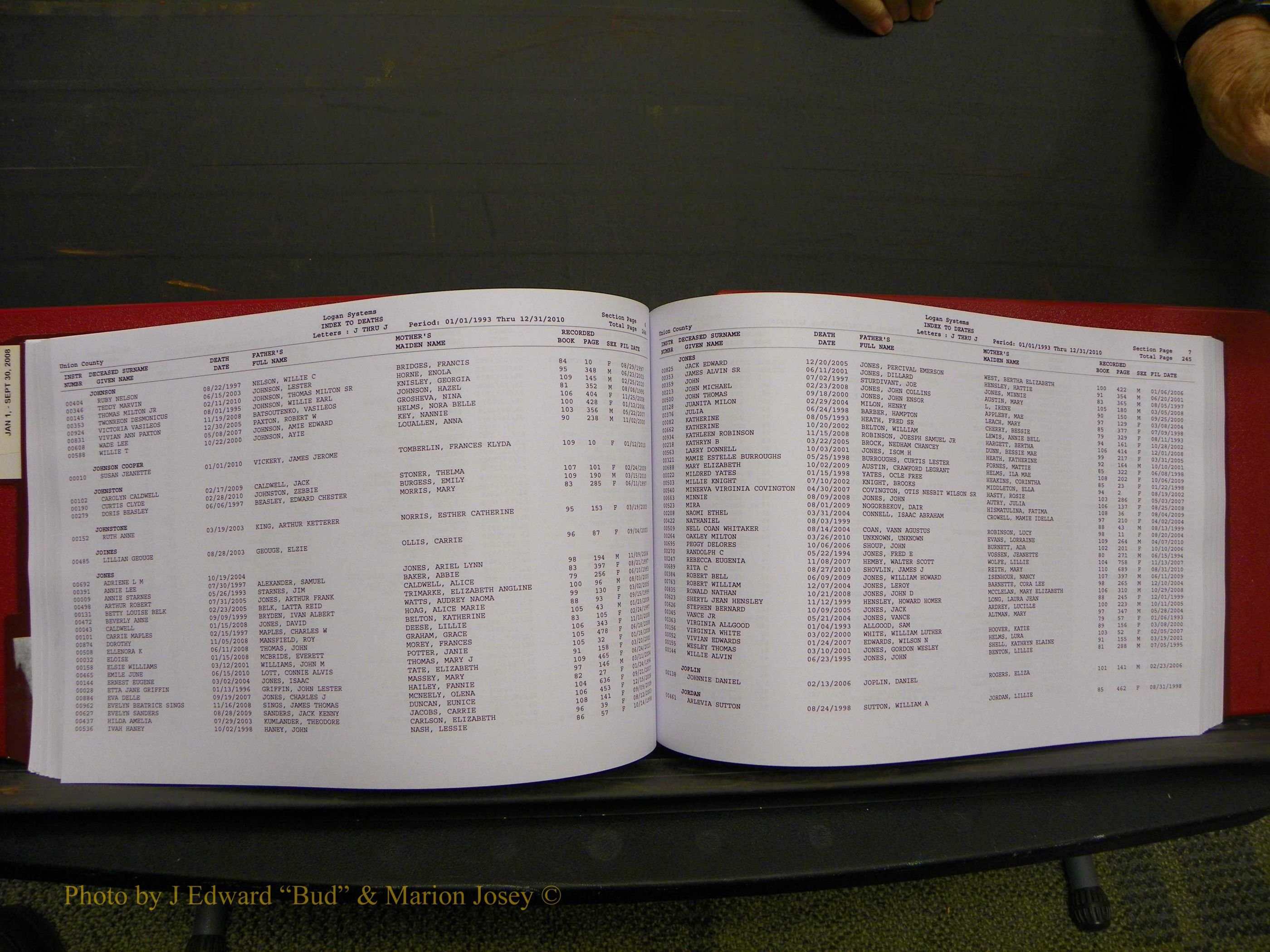 Union Co, NC Deaths, A-Z, 1993-2010 (141).JPG