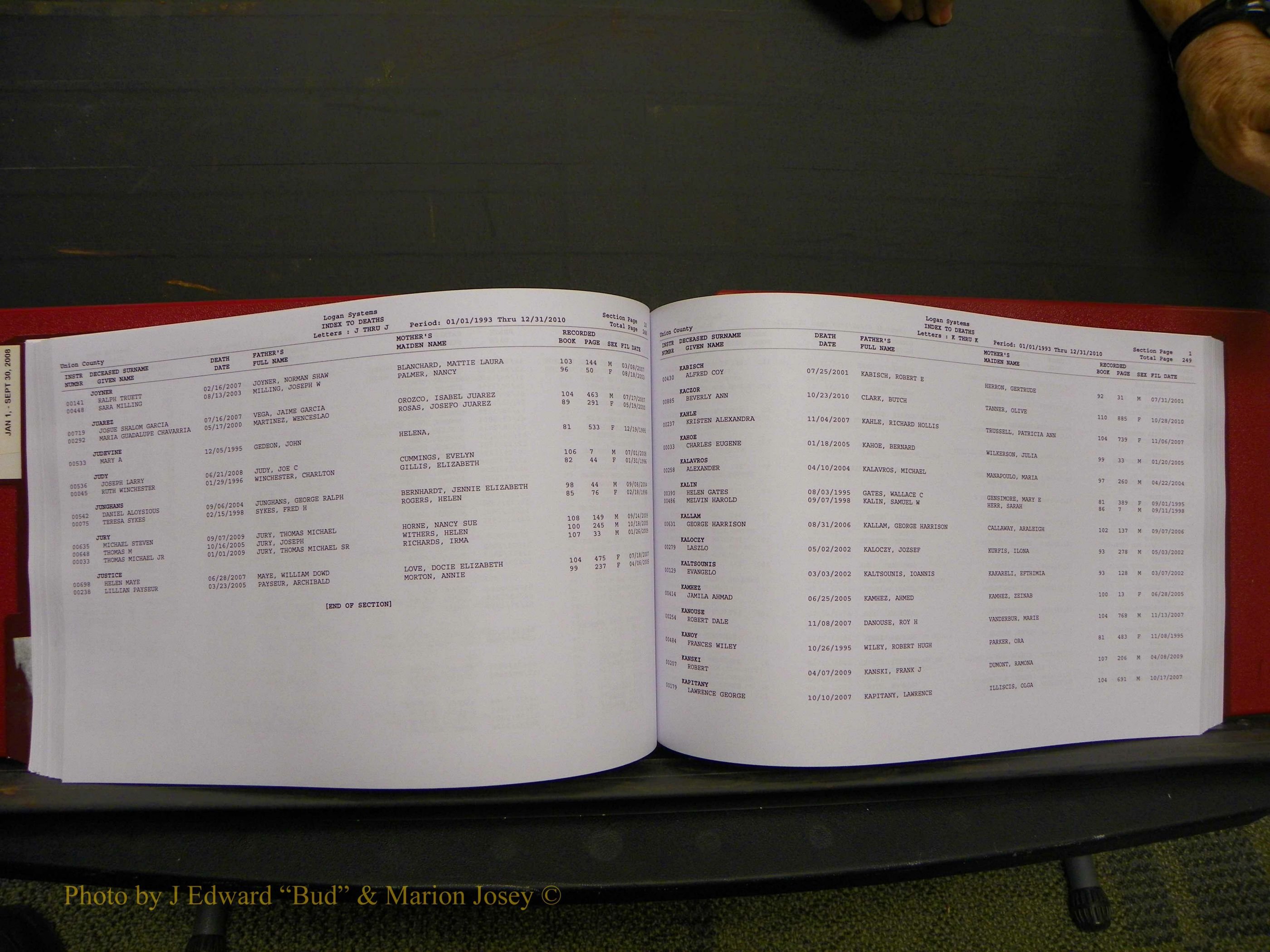 Union Co, NC Deaths, A-Z, 1993-2010 (143).JPG