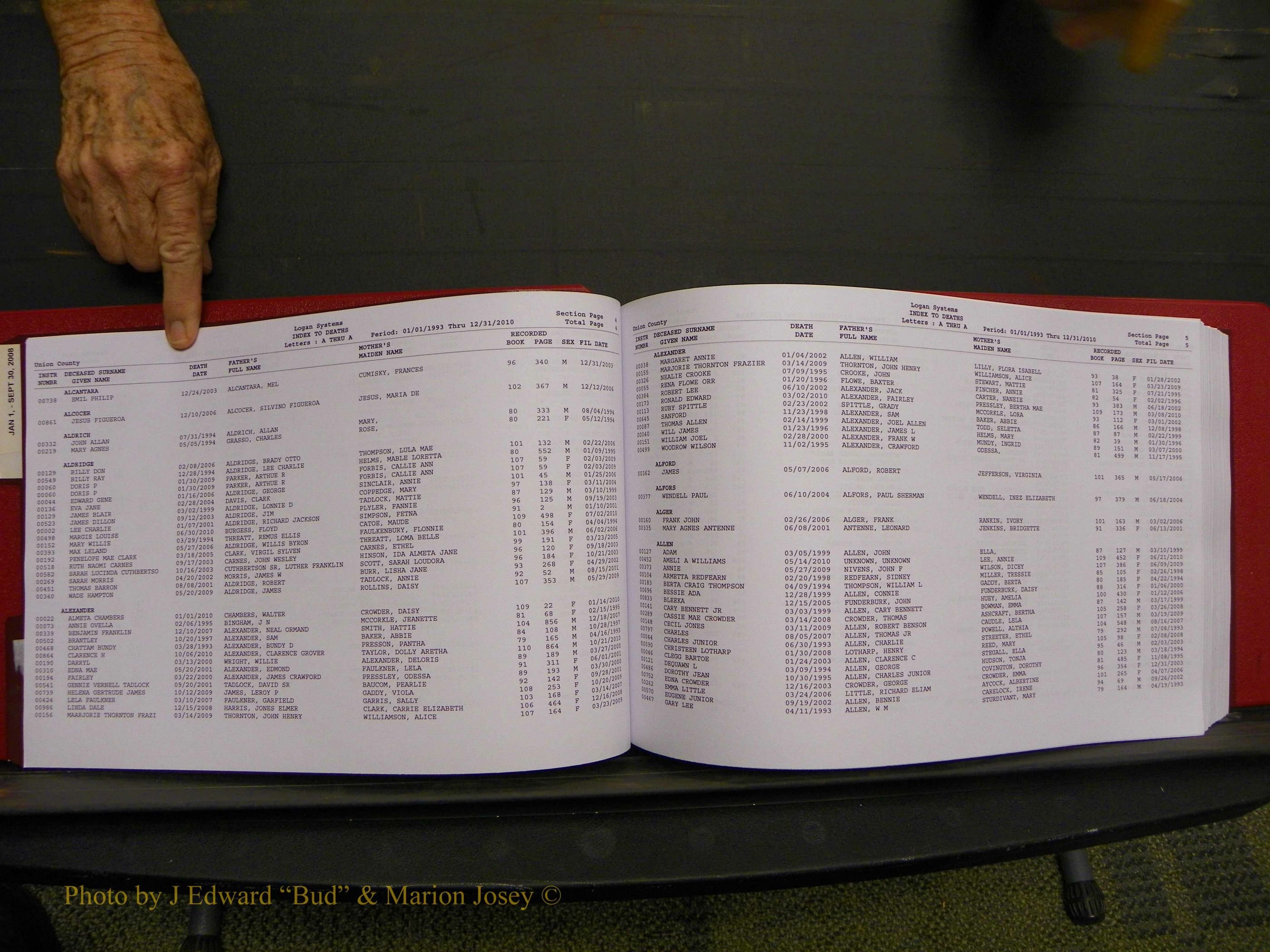 Union Co, NC Deaths, A-Z, 1993-2010 (21).JPG