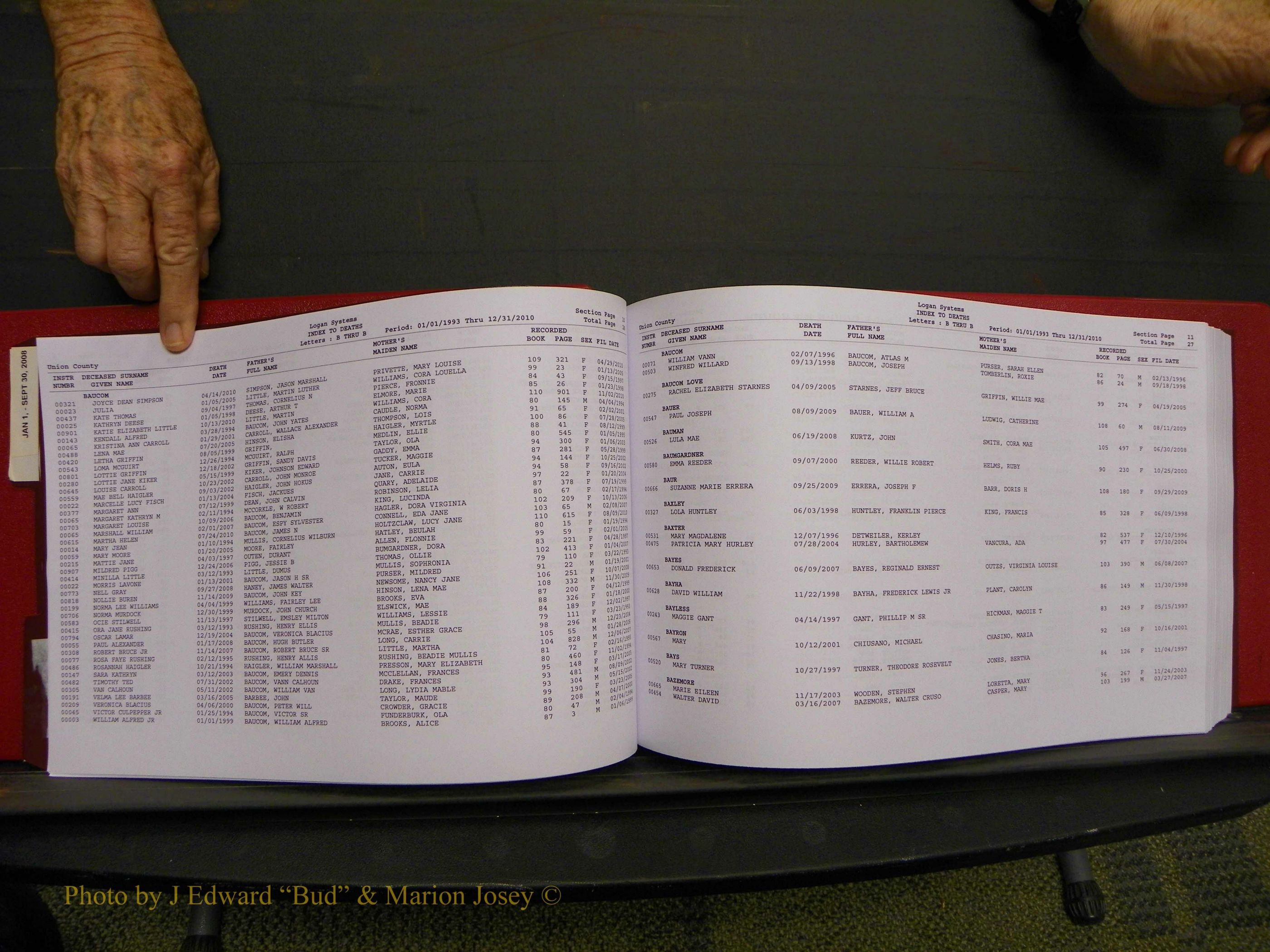 Union Co, NC Deaths, A-Z, 1993-2010 (31).JPG