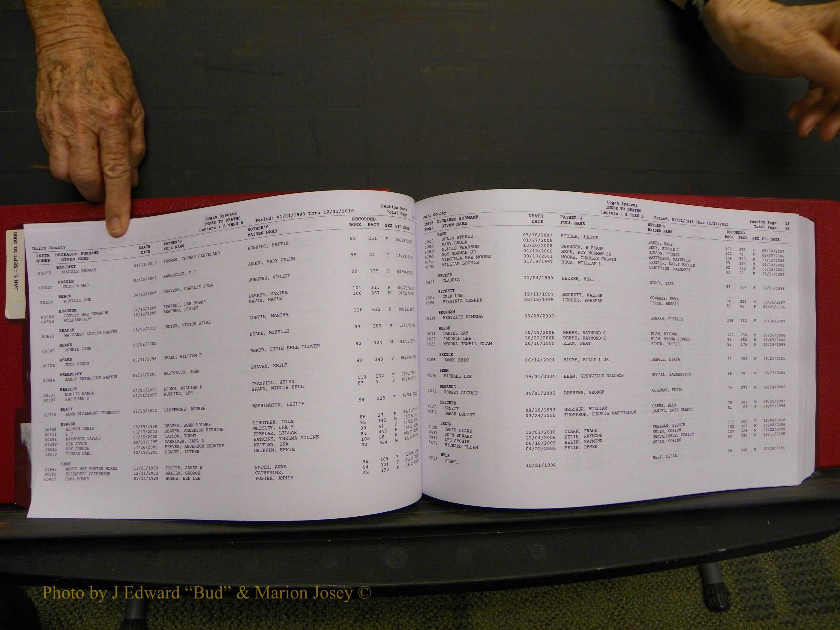 Union Co, NC Deaths, A-Z, 1993-2010 (33).JPG