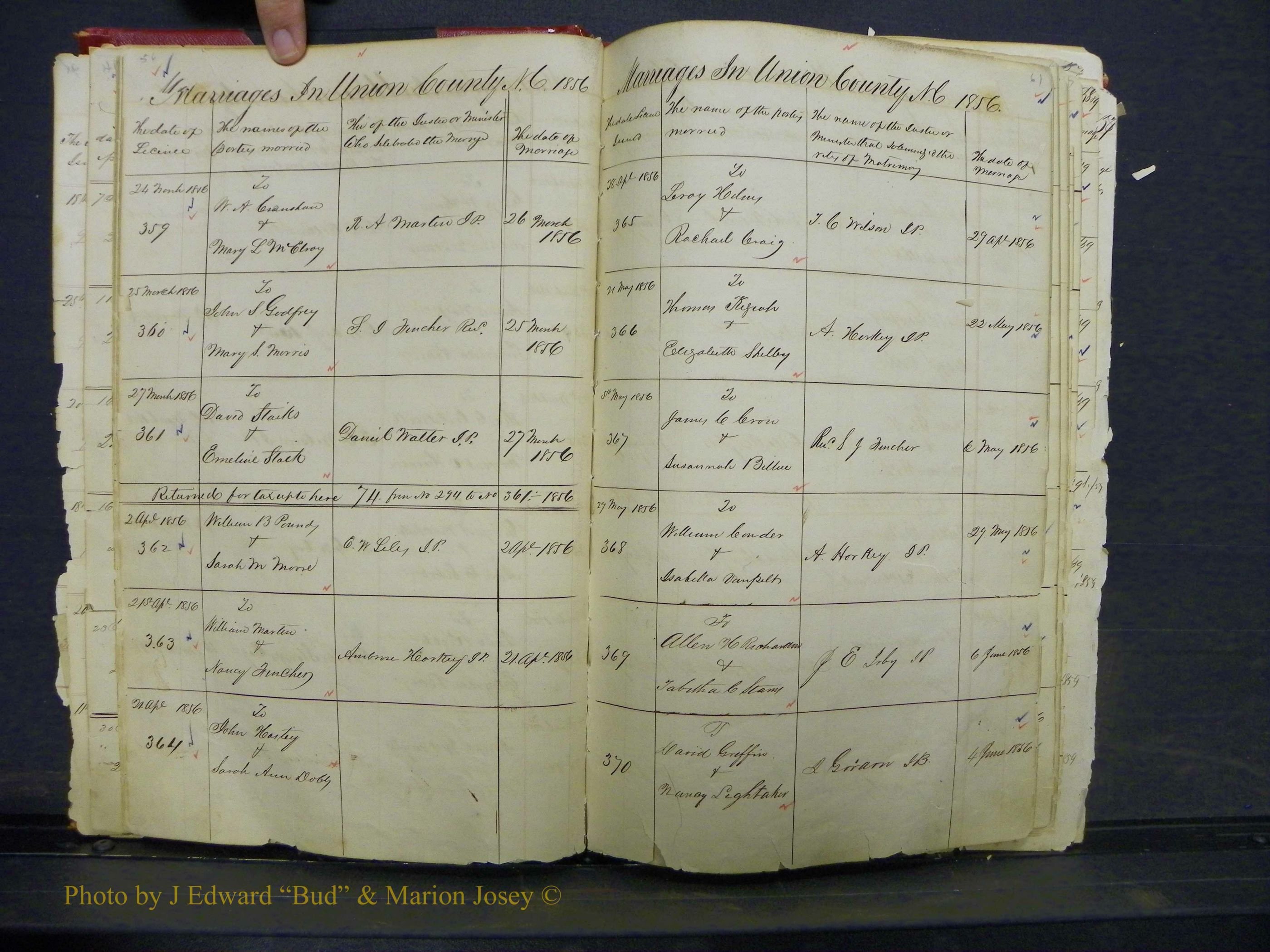 Union Co, NC Marriage Books 1, A-Z, 1851-1853 (32).JPG