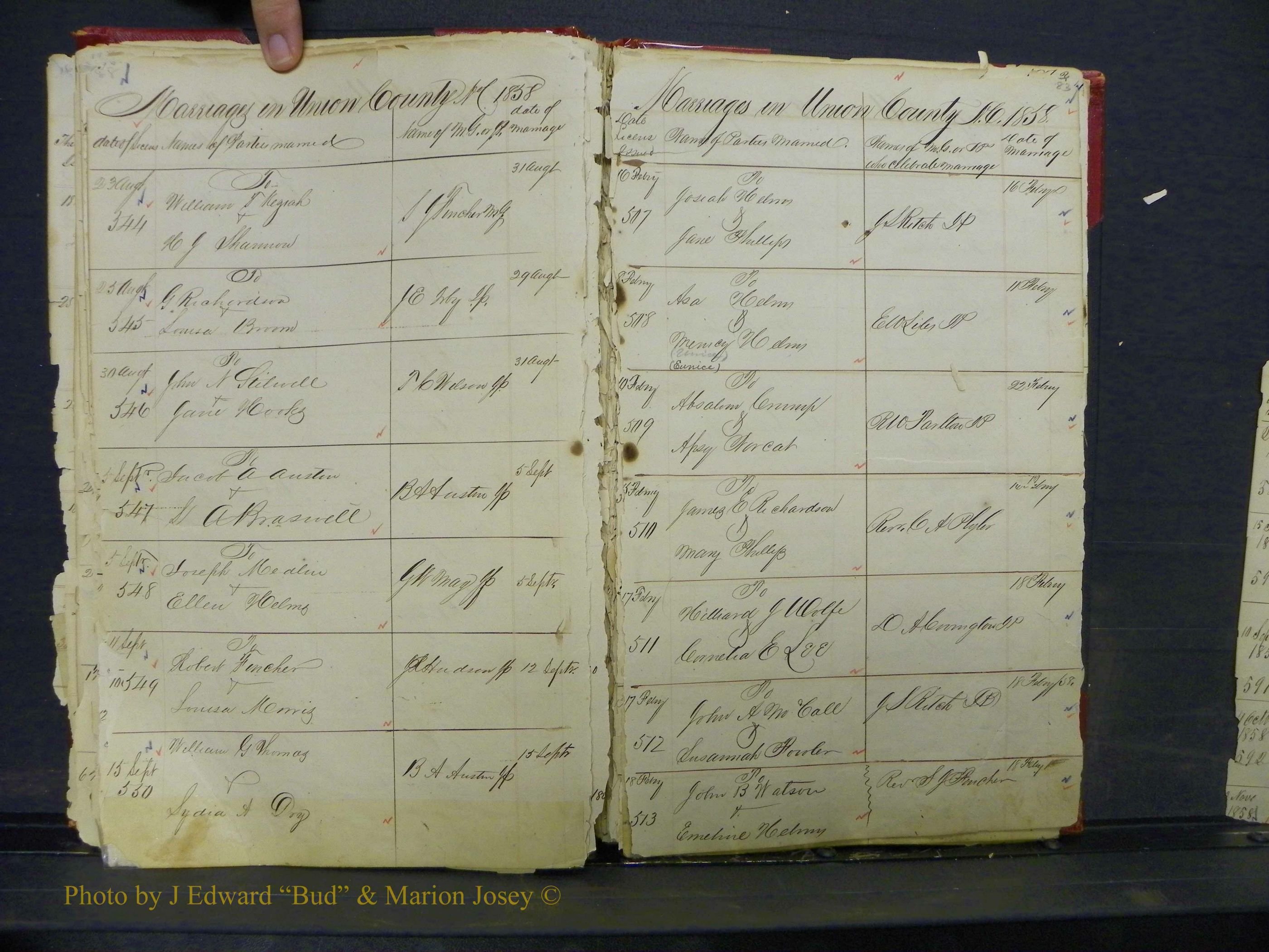 Union Co, NC Marriage Books 1, A-Z, 1851-1853 (60).JPG