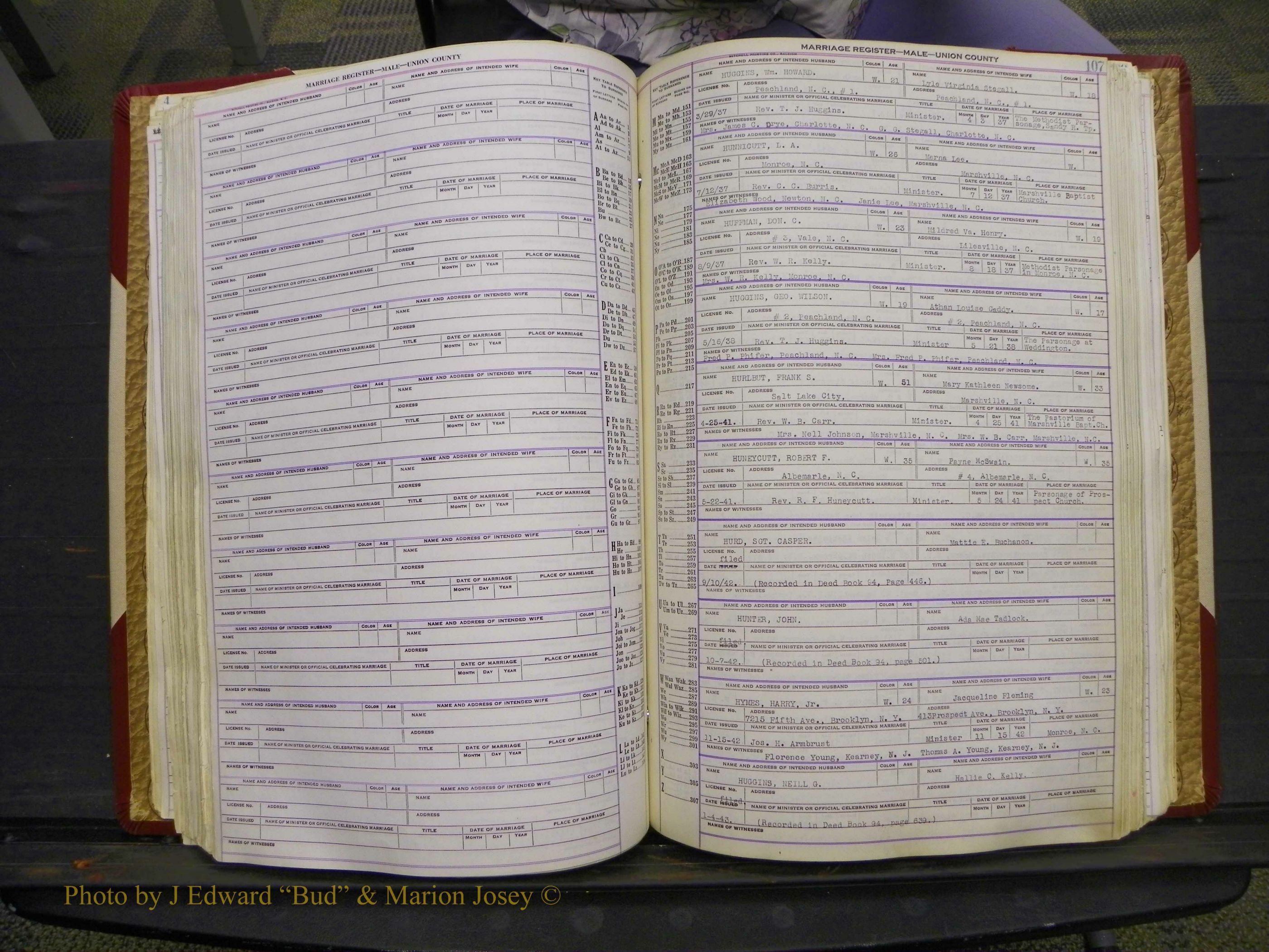 Union Co, NC Marriage Book 10, A-Z, 1937-1965 (156).JPG