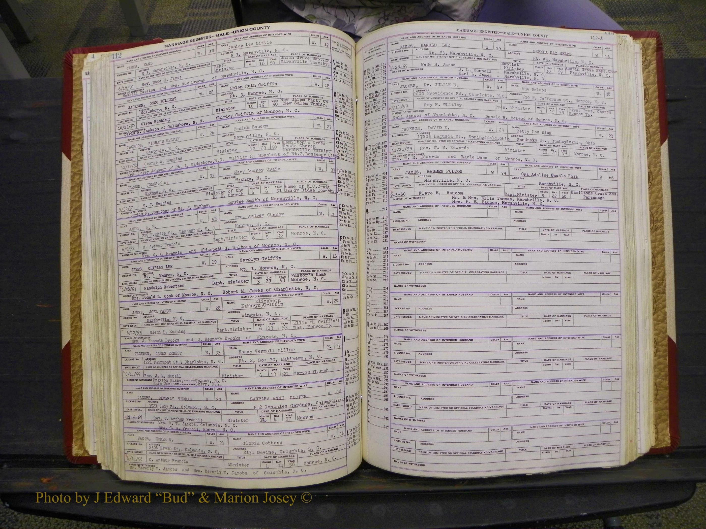 Union Co, NC Marriage Book 10, A-Z, 1937-1965 (161).JPG