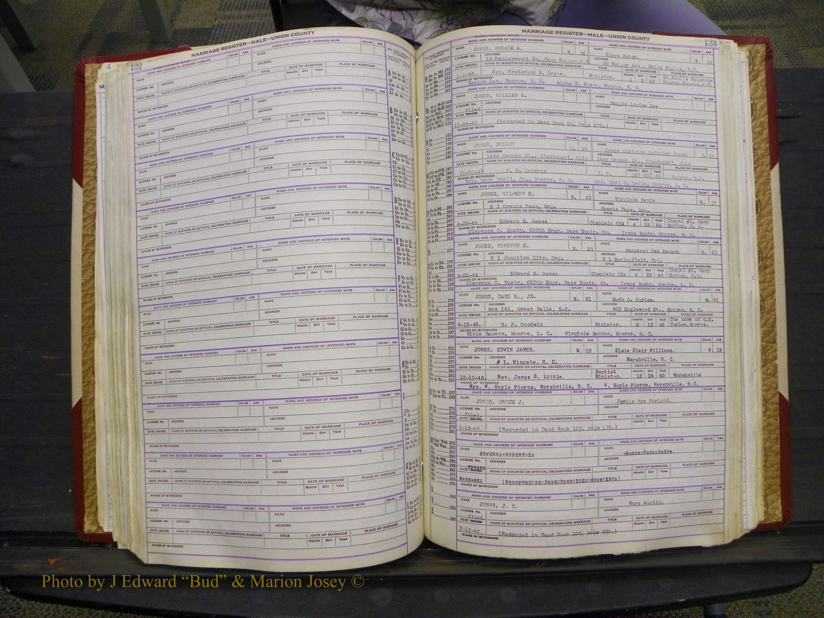 Union Co, NC Marriage Book 10, A-Z, 1937-1965 (167).JPG