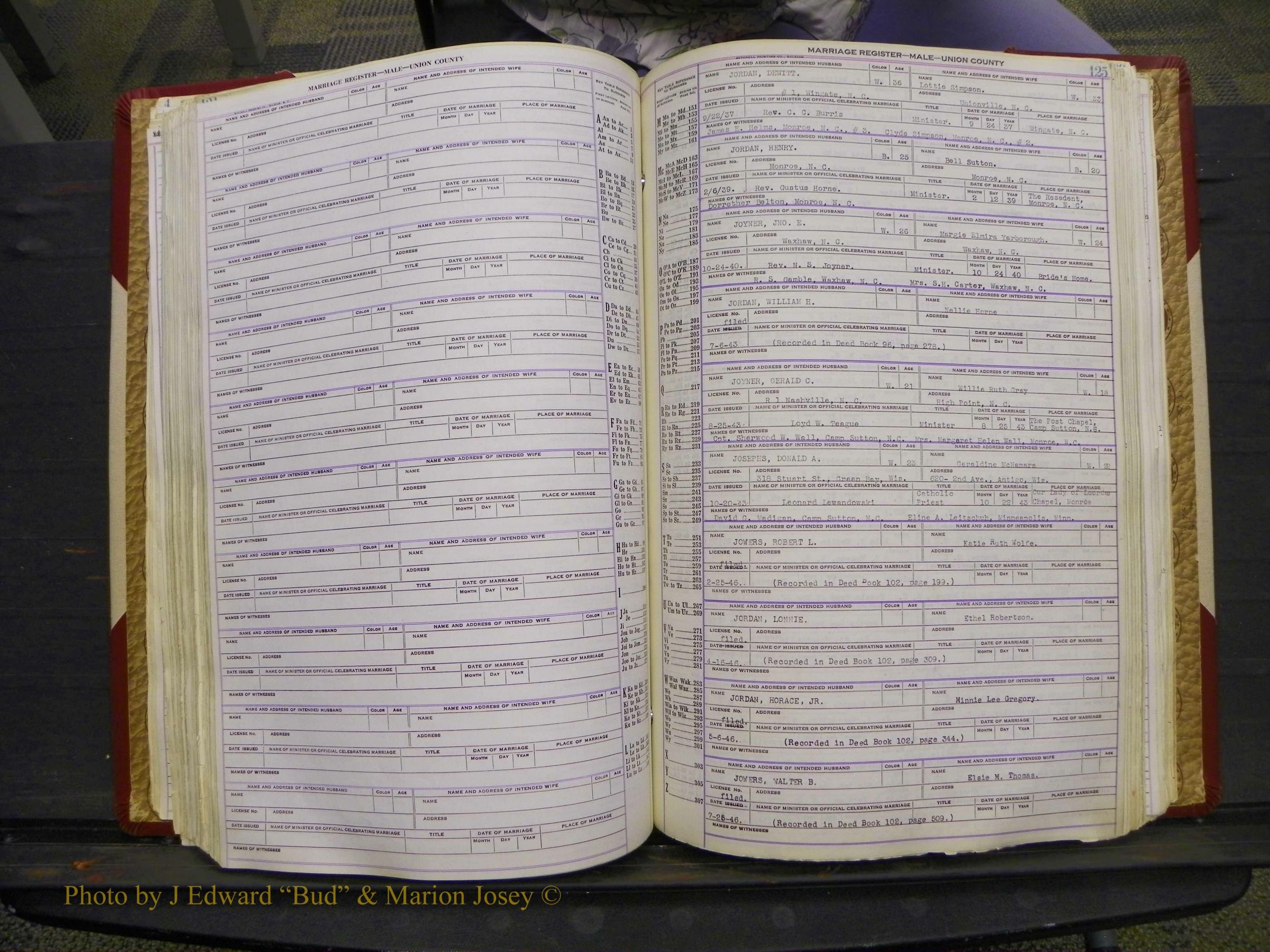 Union Co, NC Marriage Book 10, A-Z, 1937-1965 (169).JPG