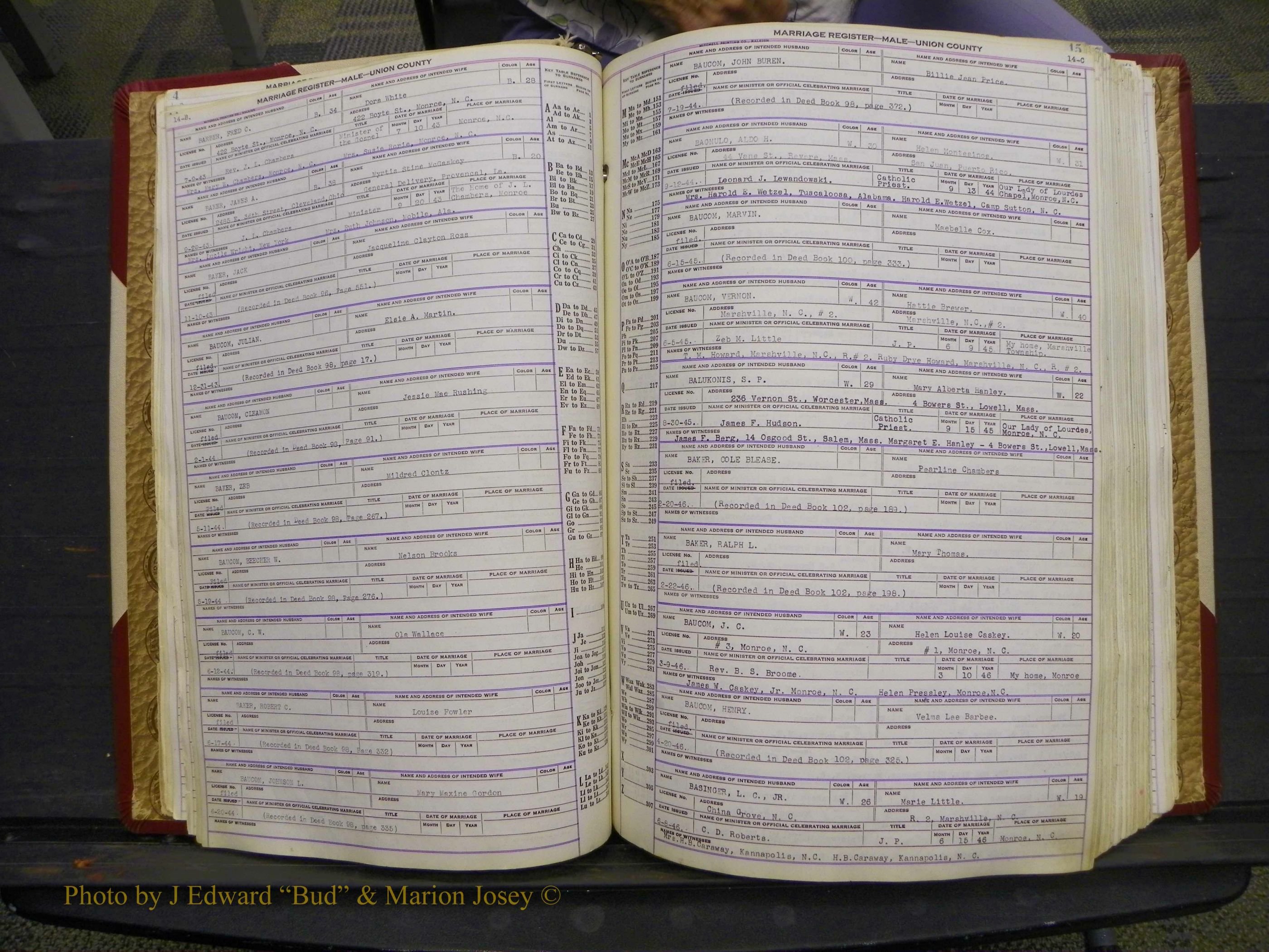 Union Co, NC Marriage Book 10, A-Z, 1937-1965 (17).JPG