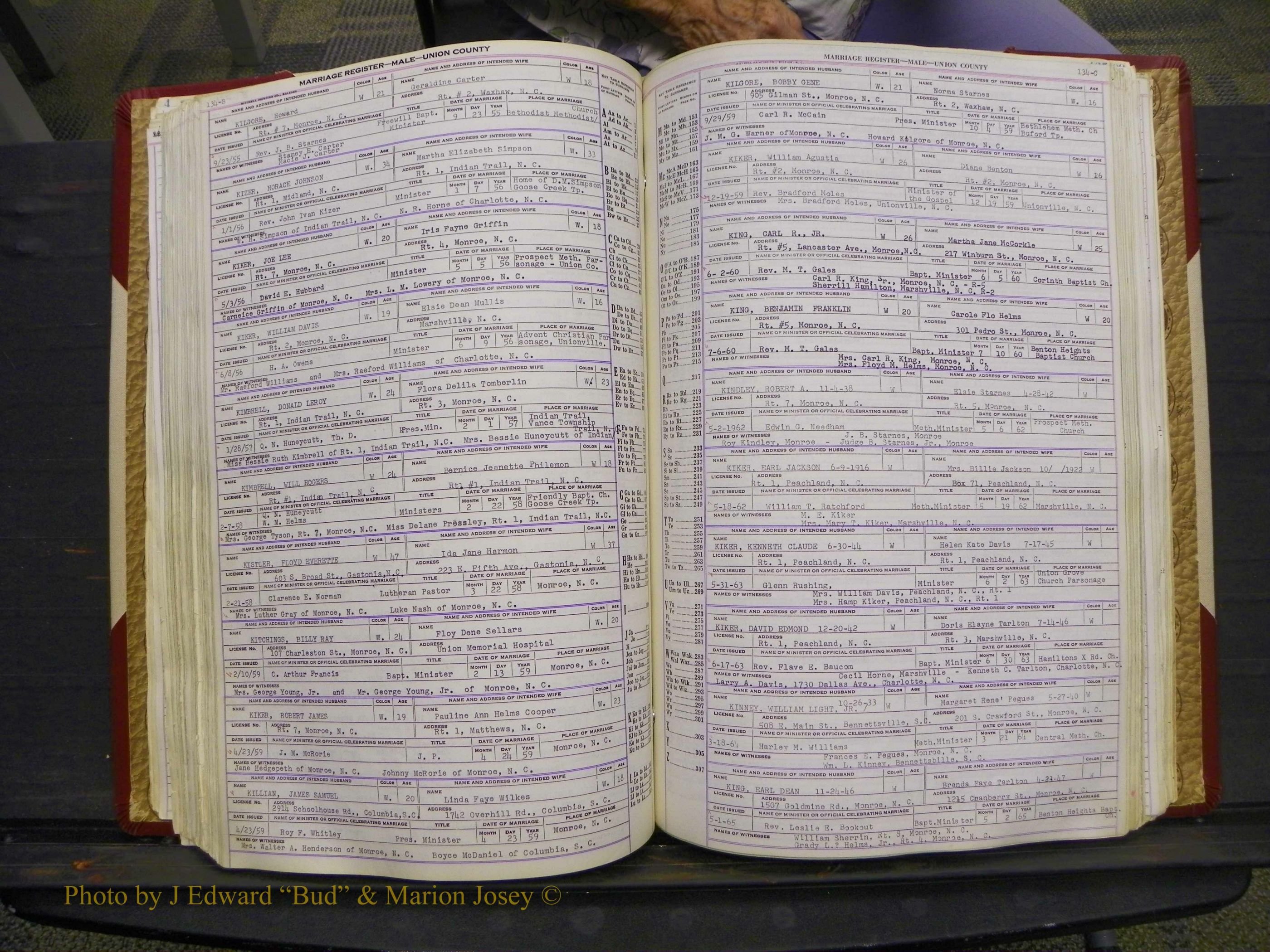 Union Co, NC Marriage Book 10, A-Z, 1937-1965 (177).JPG