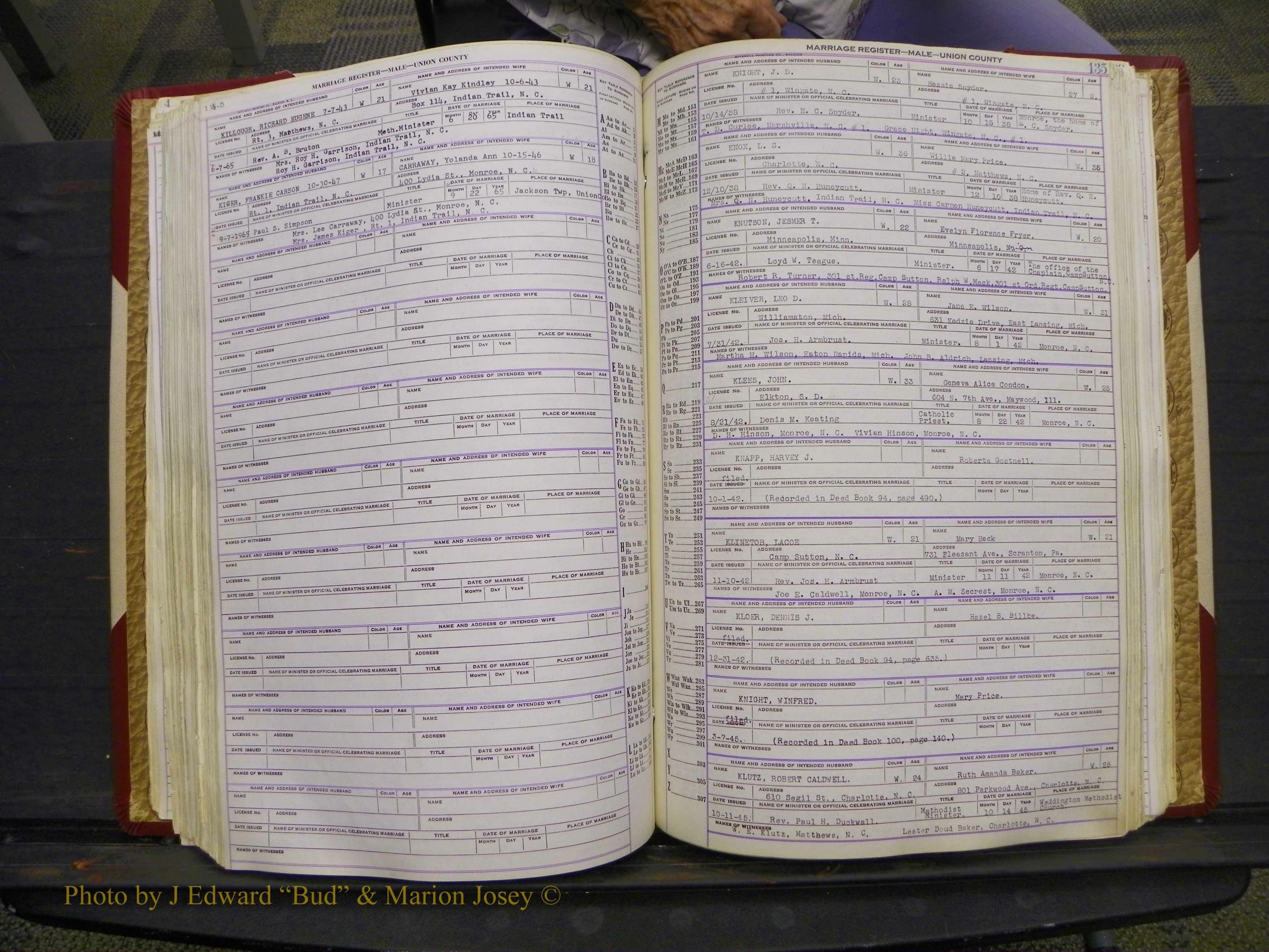 Union Co, NC Marriage Book 10, A-Z, 1937-1965 (178).JPG