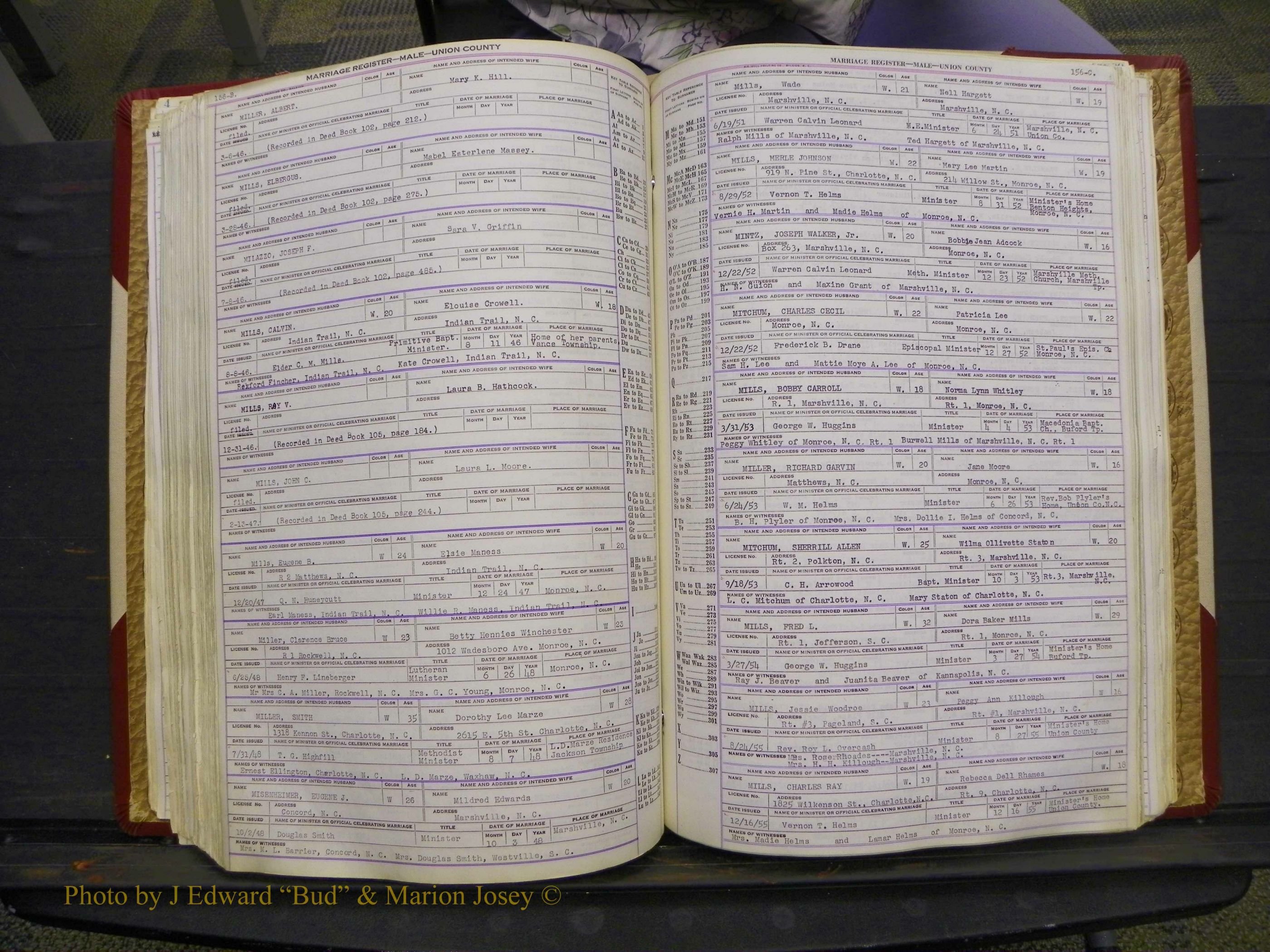 Union Co, NC Marriage Book 10, A-Z, 1937-1965 (207).JPG