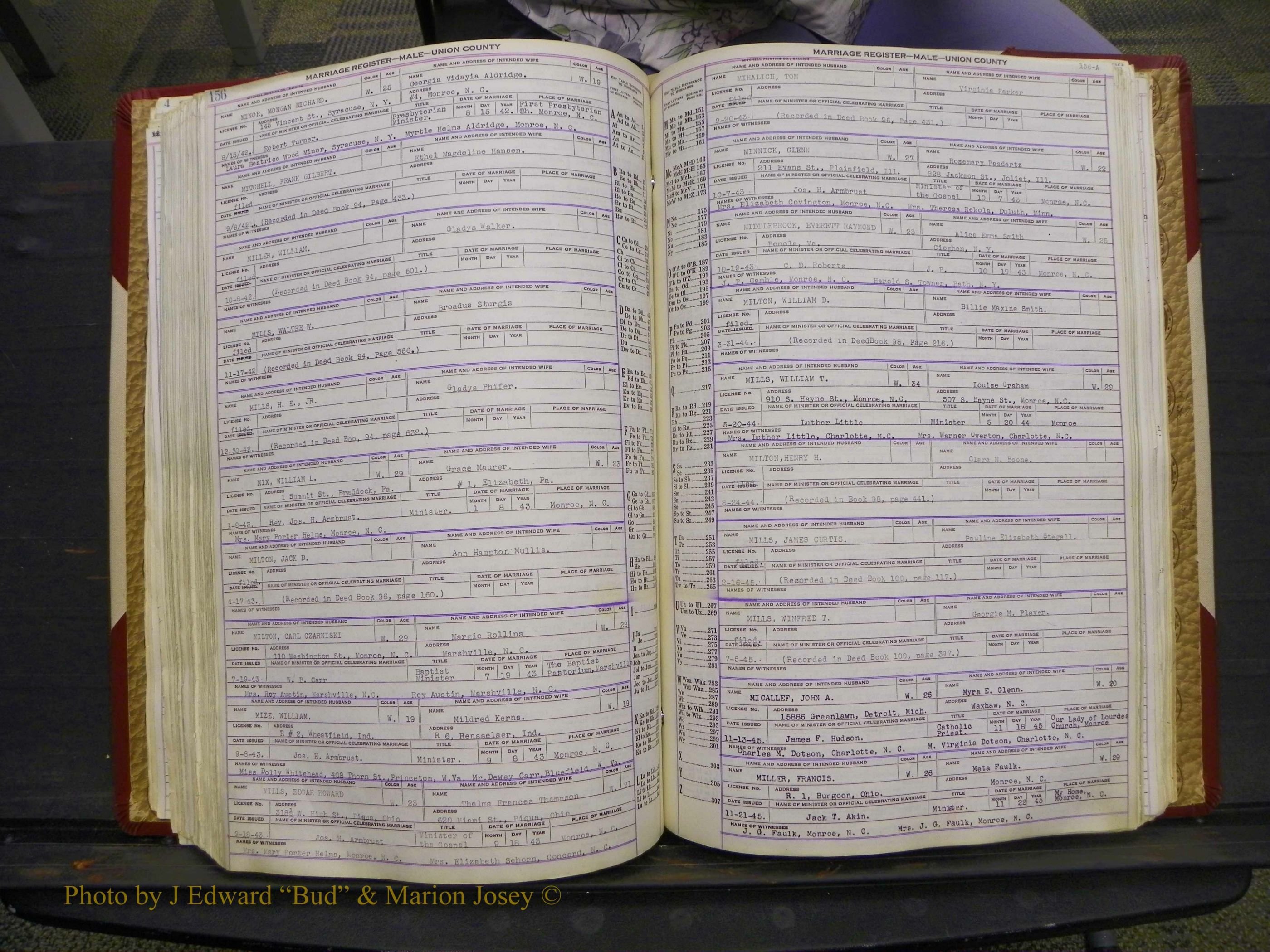 Union Co, NC Marriage Book 10, A-Z, 1937-1965 (208).JPG