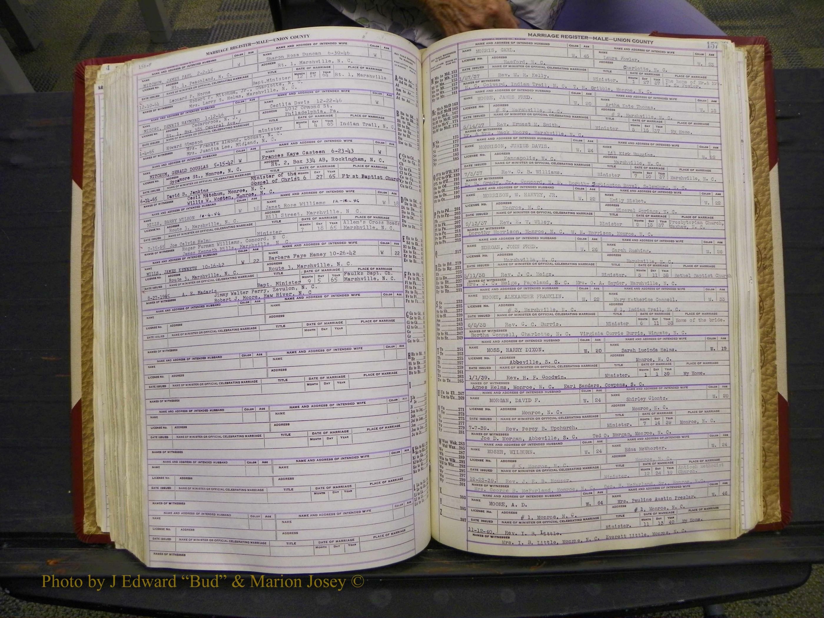 Union Co, NC Marriage Book 10, A-Z, 1937-1965 (210).JPG