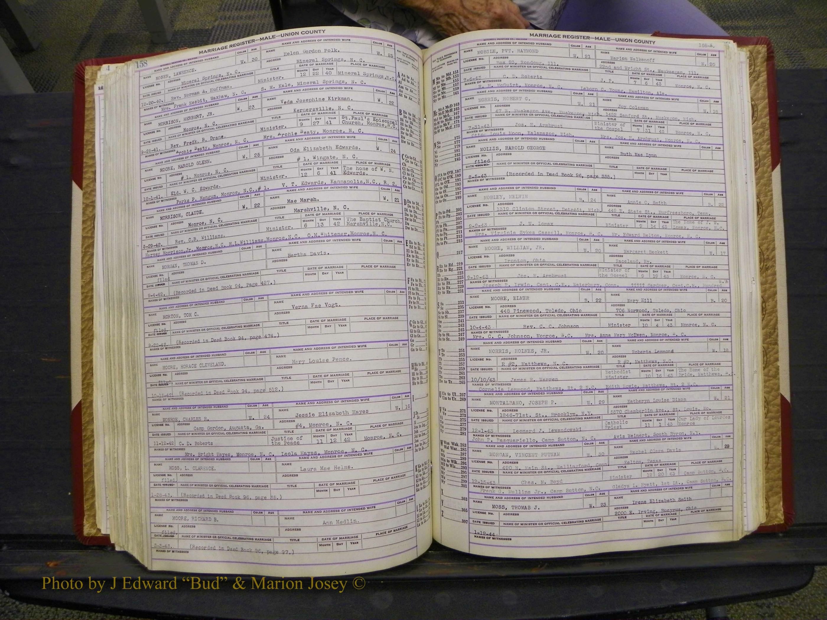 Union Co, NC Marriage Book 10, A-Z, 1937-1965 (211).JPG