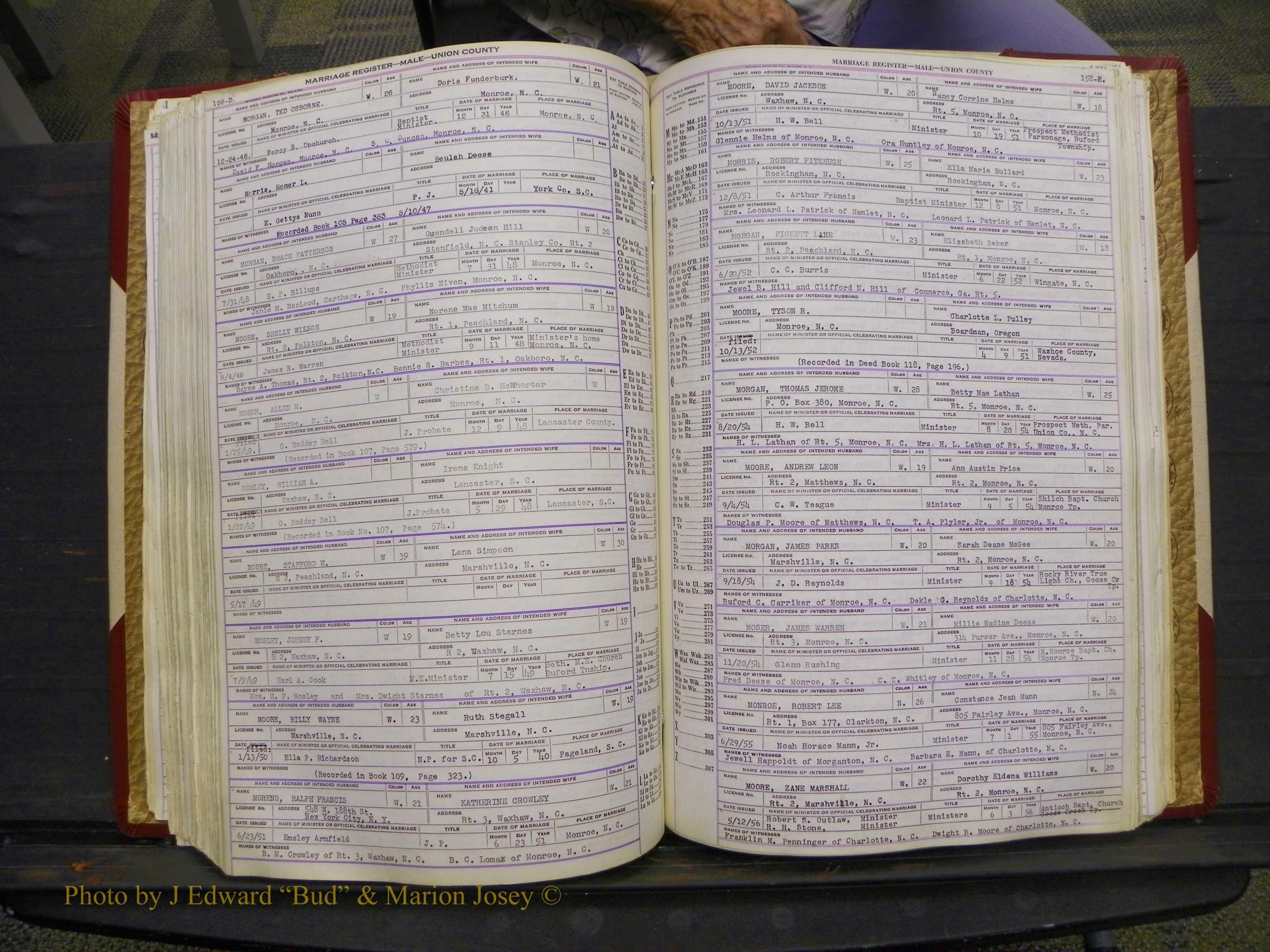 Union Co, NC Marriage Book 10, A-Z, 1937-1965 (212).JPG