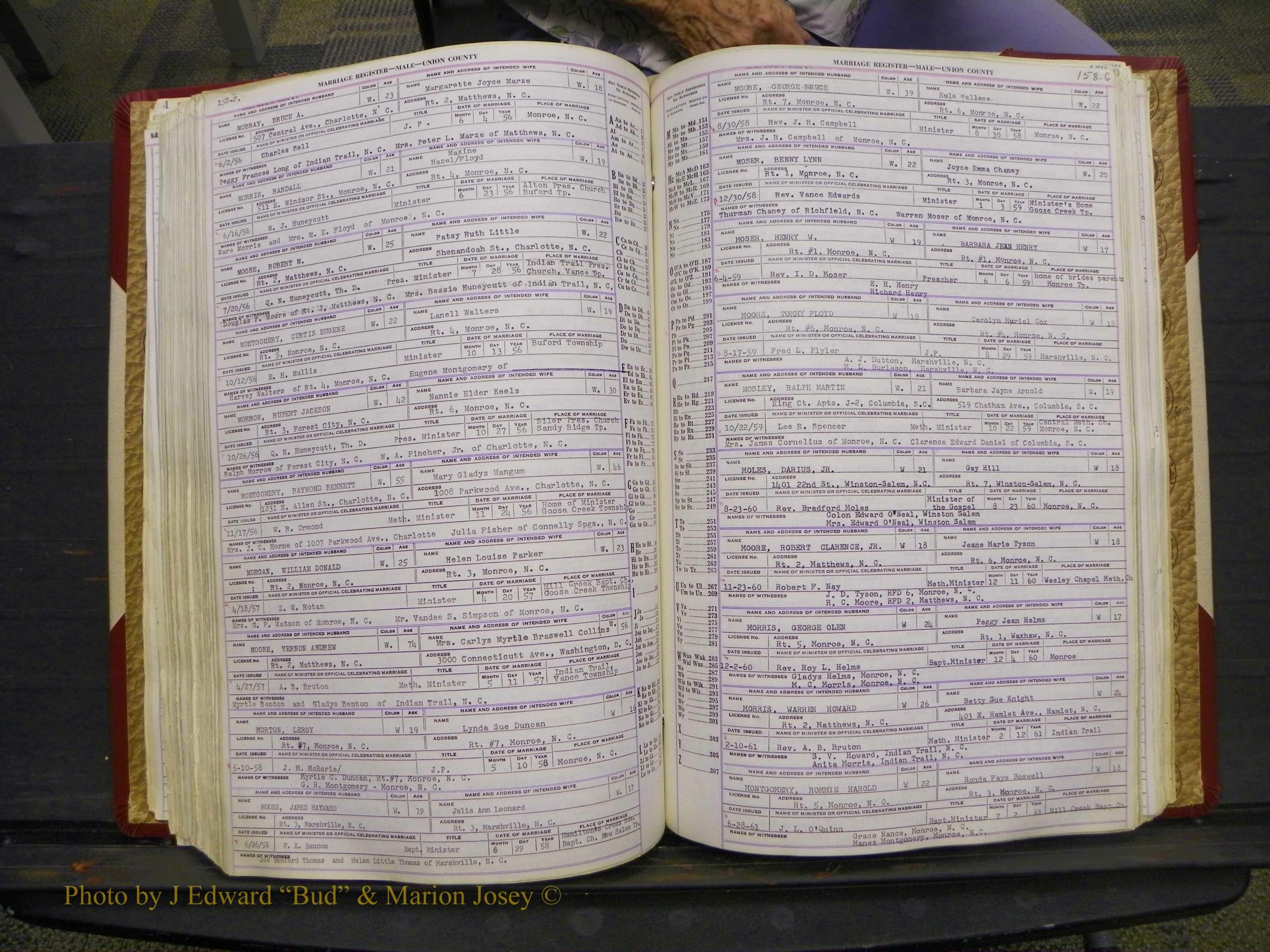 Union Co, NC Marriage Book 10, A-Z, 1937-1965 (215).JPG