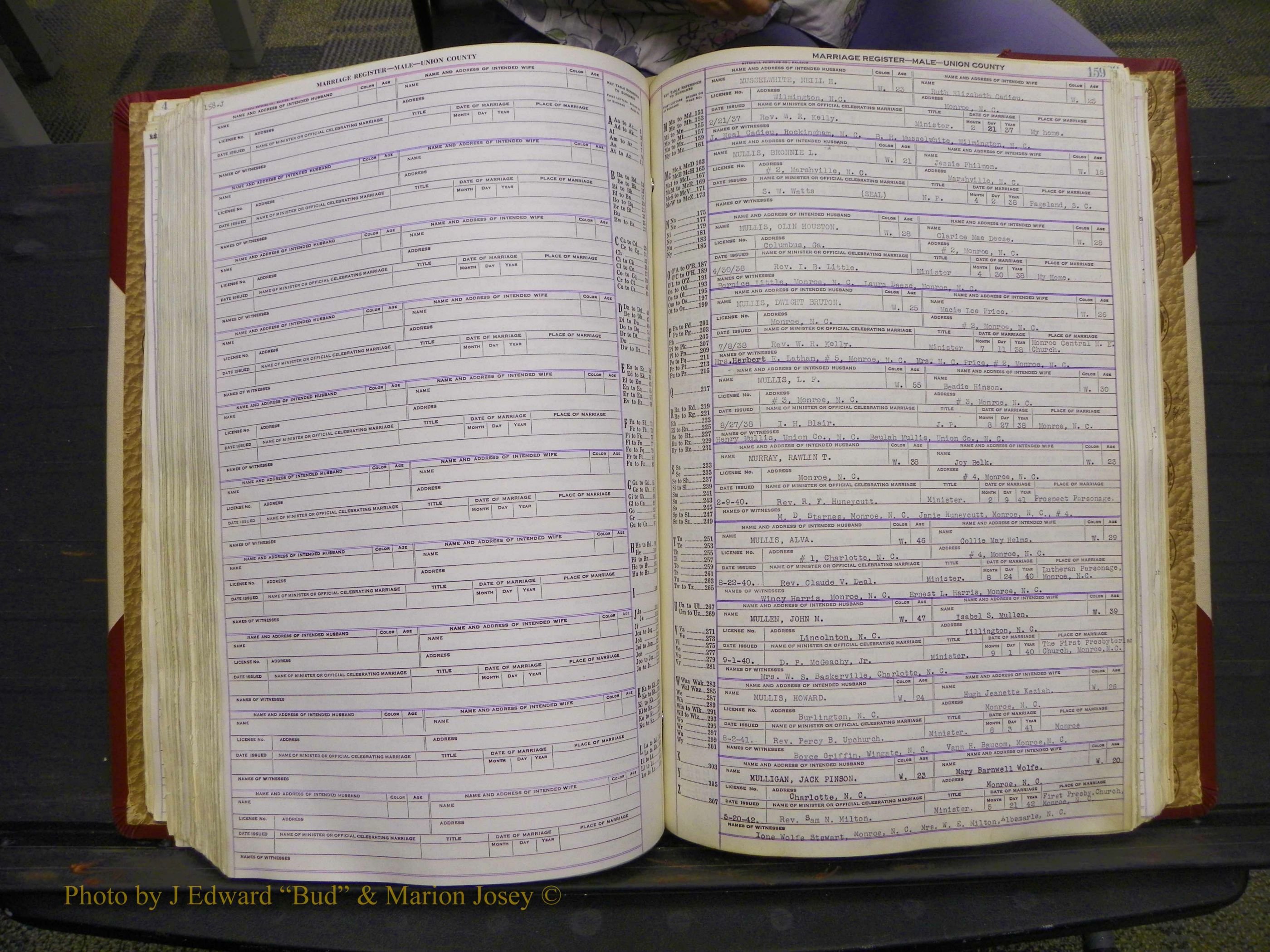 Union Co, NC Marriage Book 10, A-Z, 1937-1965 (216).JPG