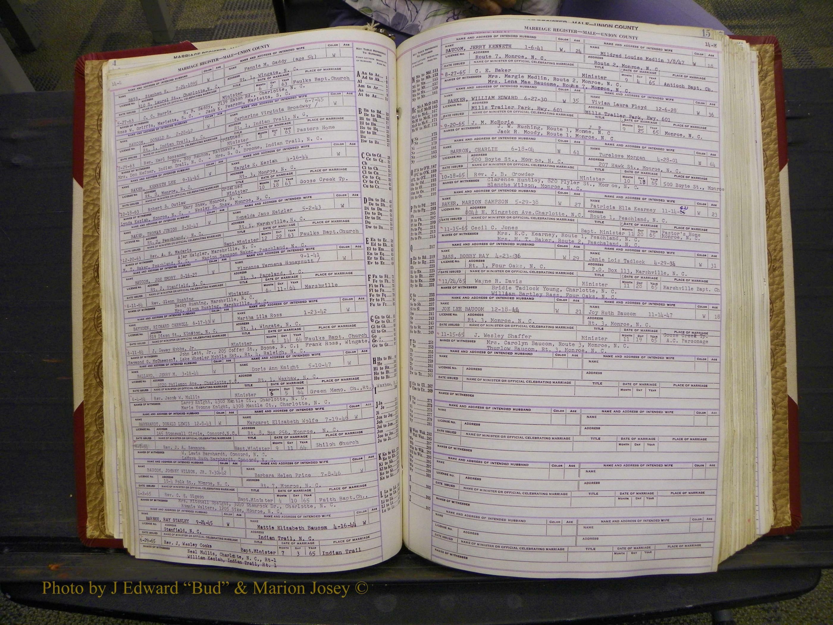 Union Co, NC Marriage Book 10, A-Z, 1937-1965 (22).JPG