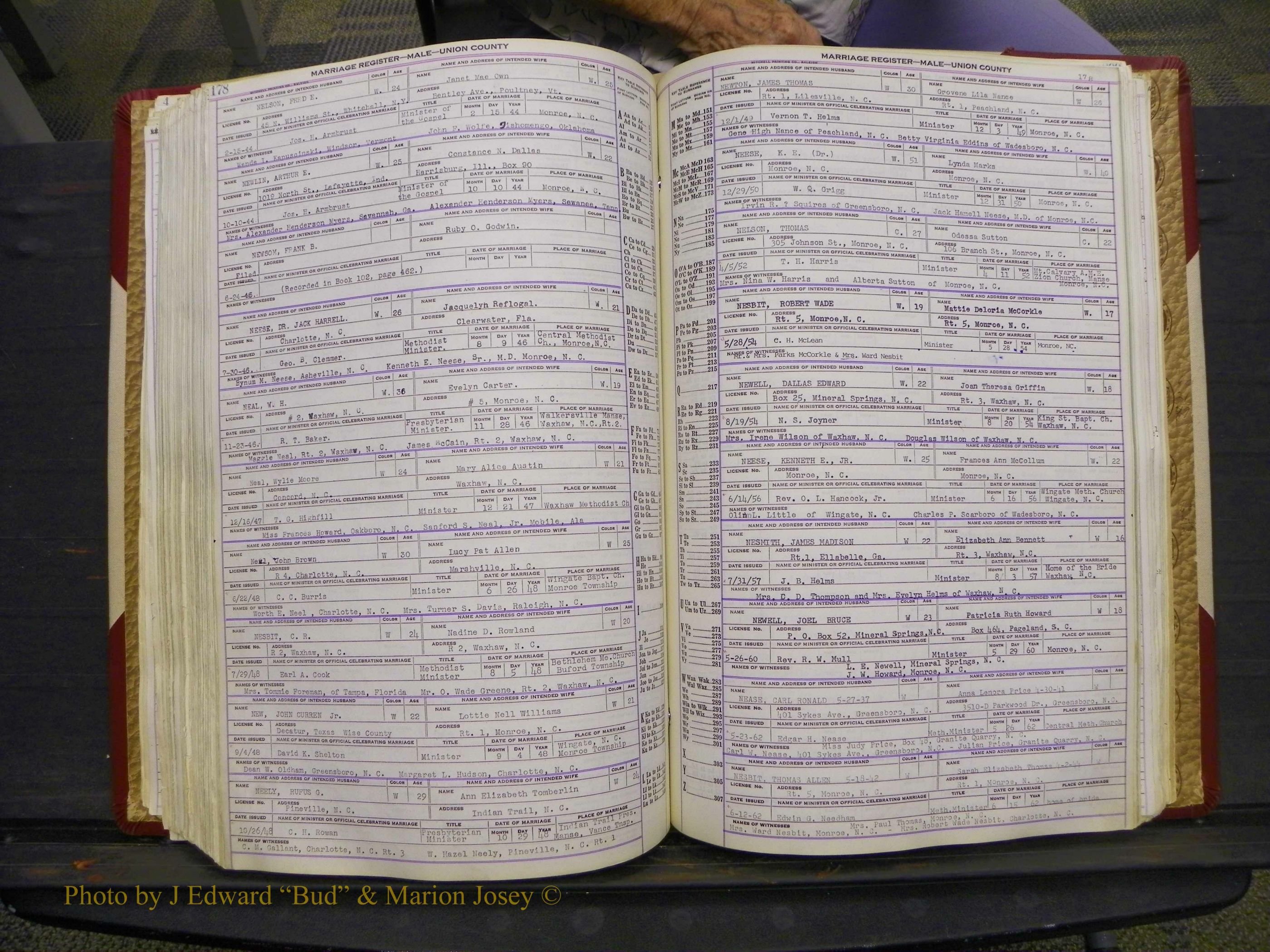 Union Co, NC Marriage Book 10, A-Z, 1937-1965 (235).JPG